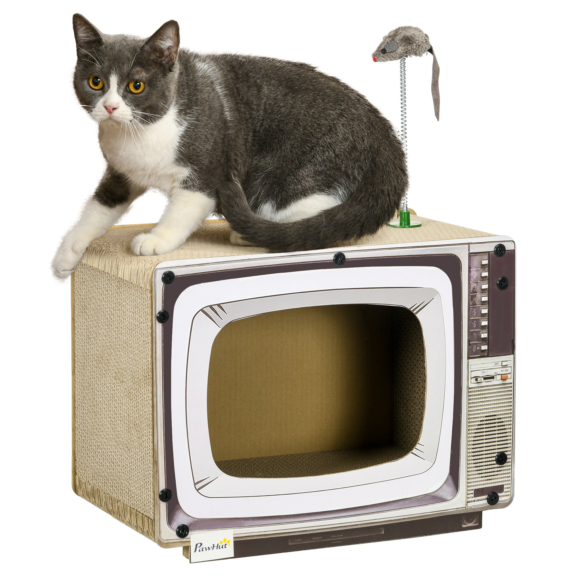 Arranhador para Gatos em Forma de Televisor 43x23x32,5 cm - Cor de Areia
