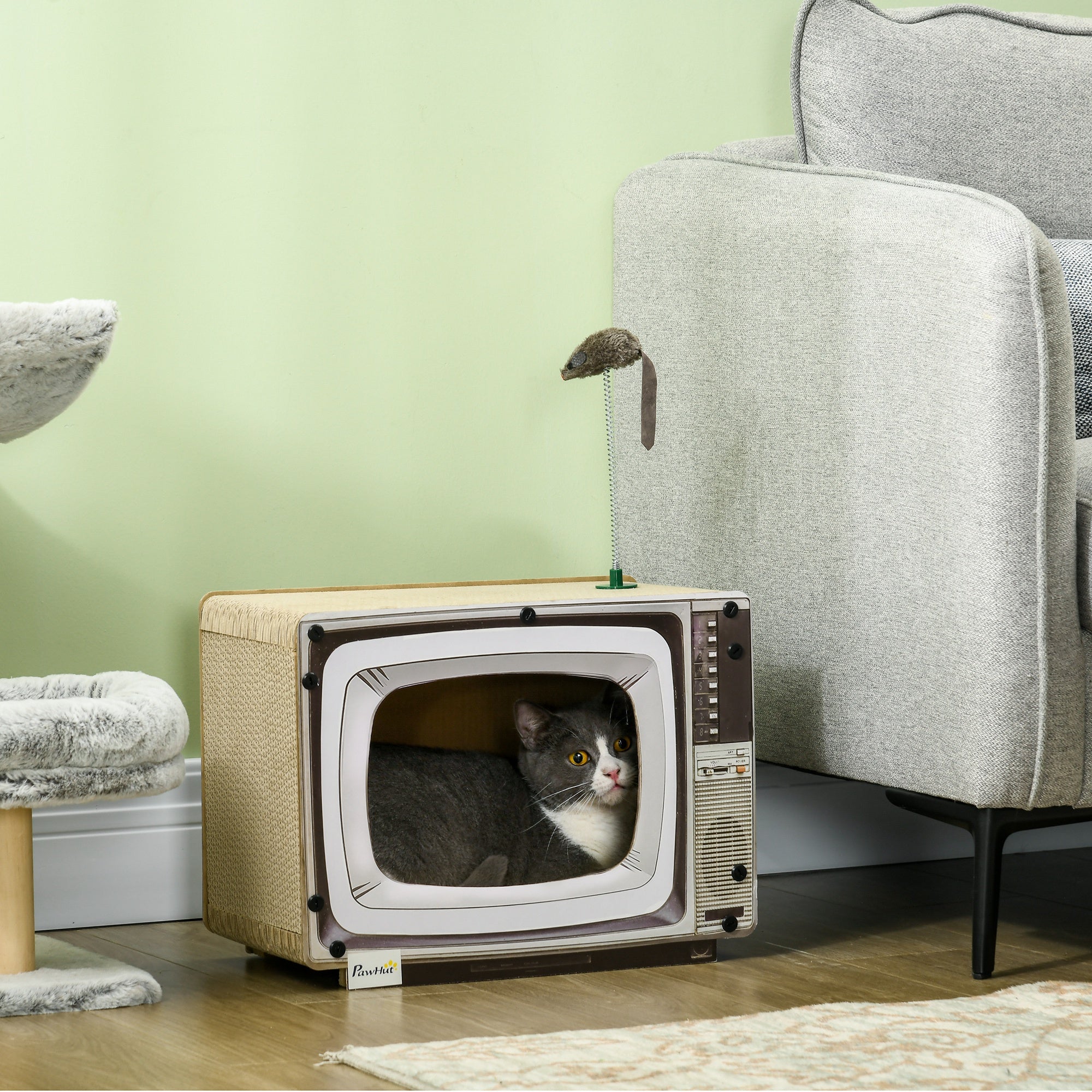 Arranhador para Gatos em Forma de Televisor 43x23x32,5 cm - Cor de Areia