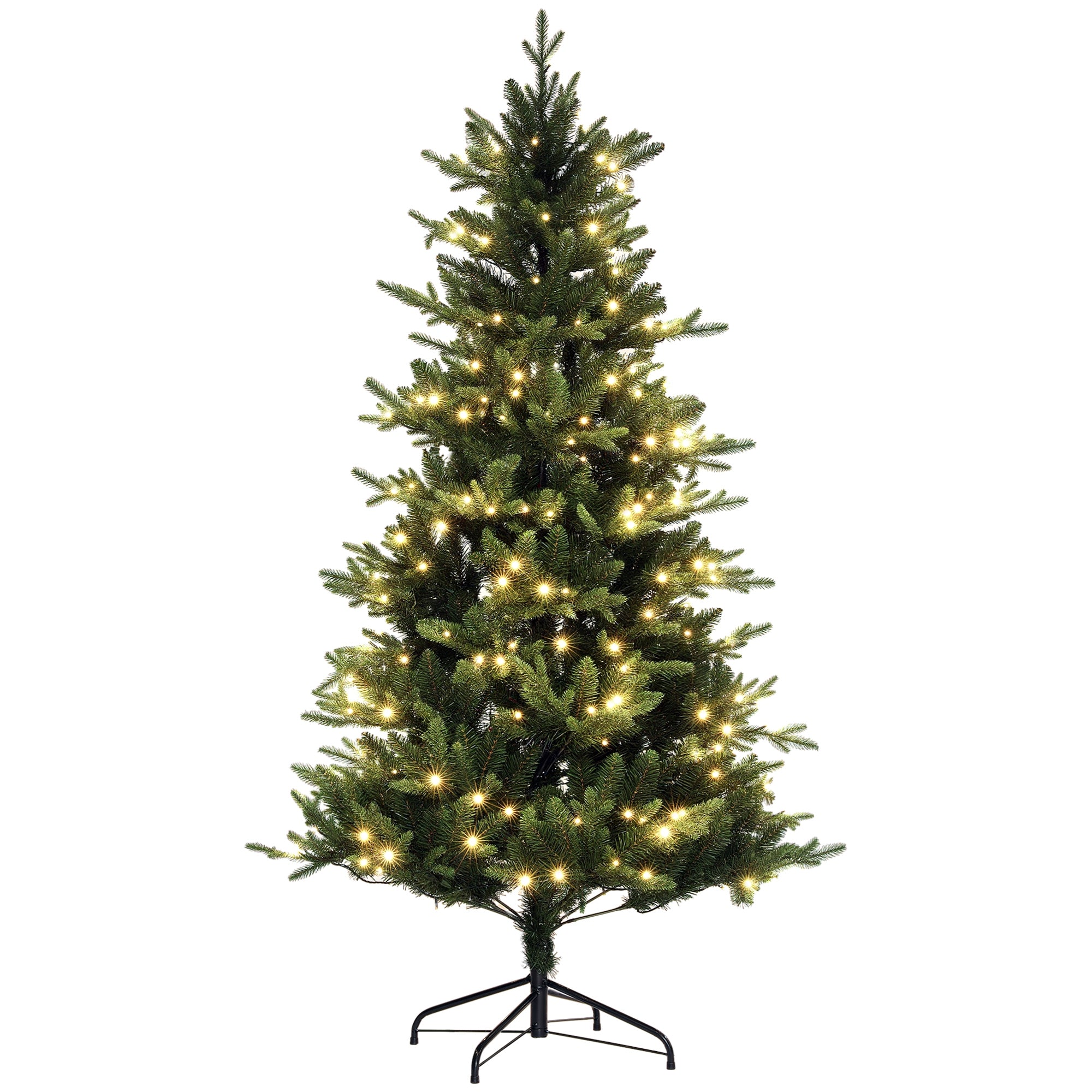 Árvore de Natal Artificial 180 cm Verde Ø114x180 cm com 350 Luzes LED