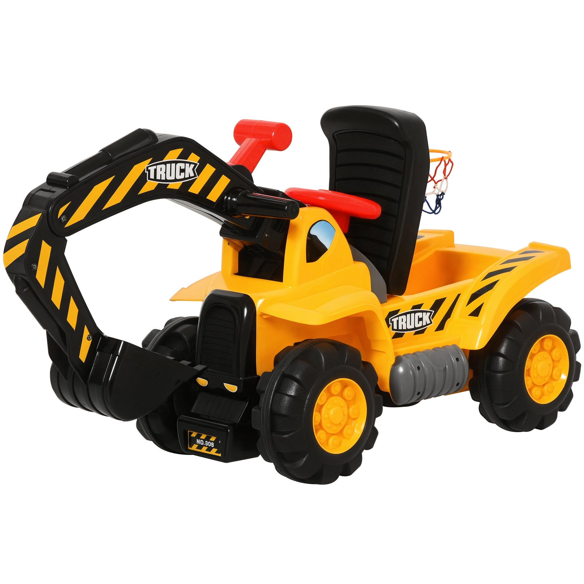 Trator Infantil 4 em 1 Amarelo 98x30x46cm