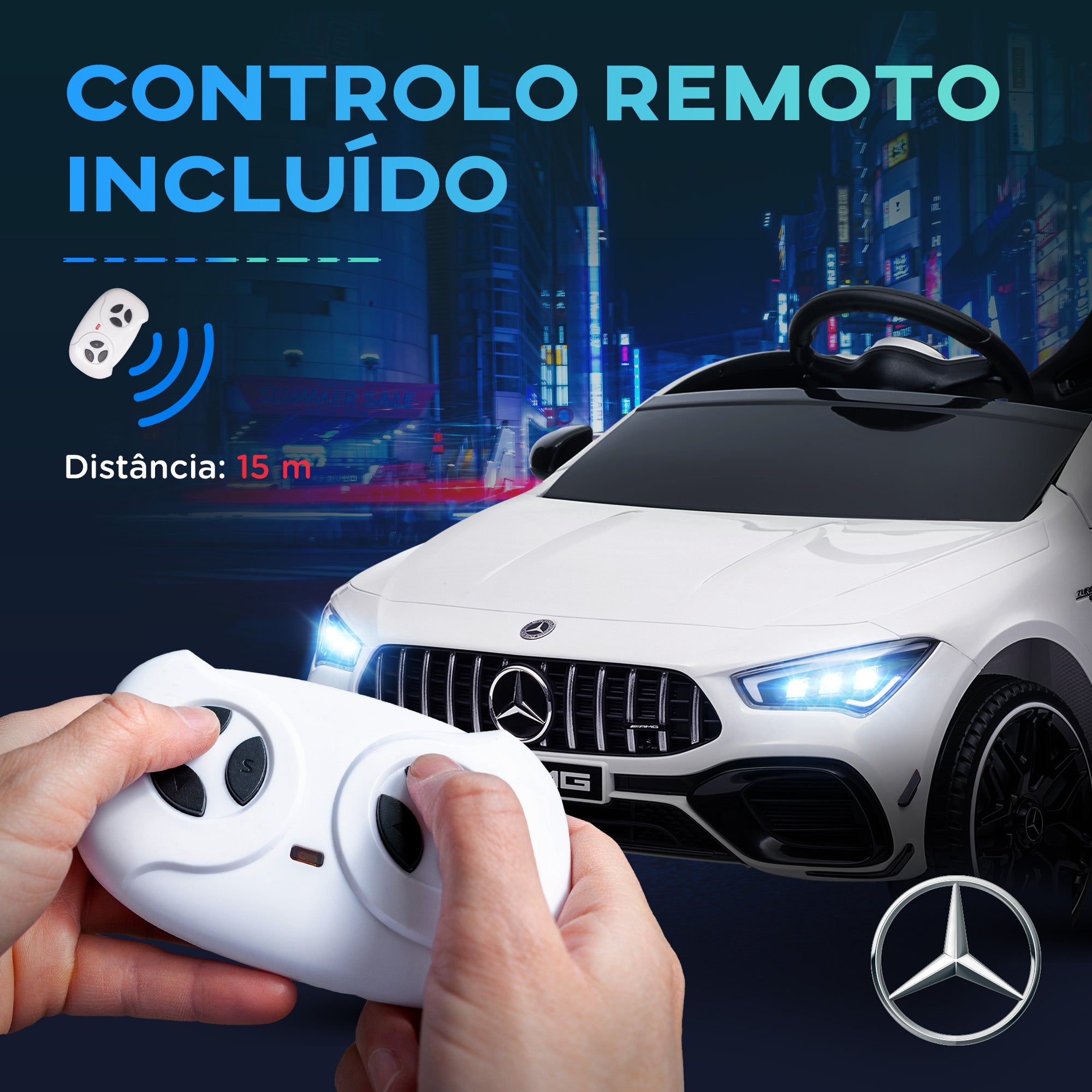 Carro Elétrico Infantil 110x61x45 cm Branco