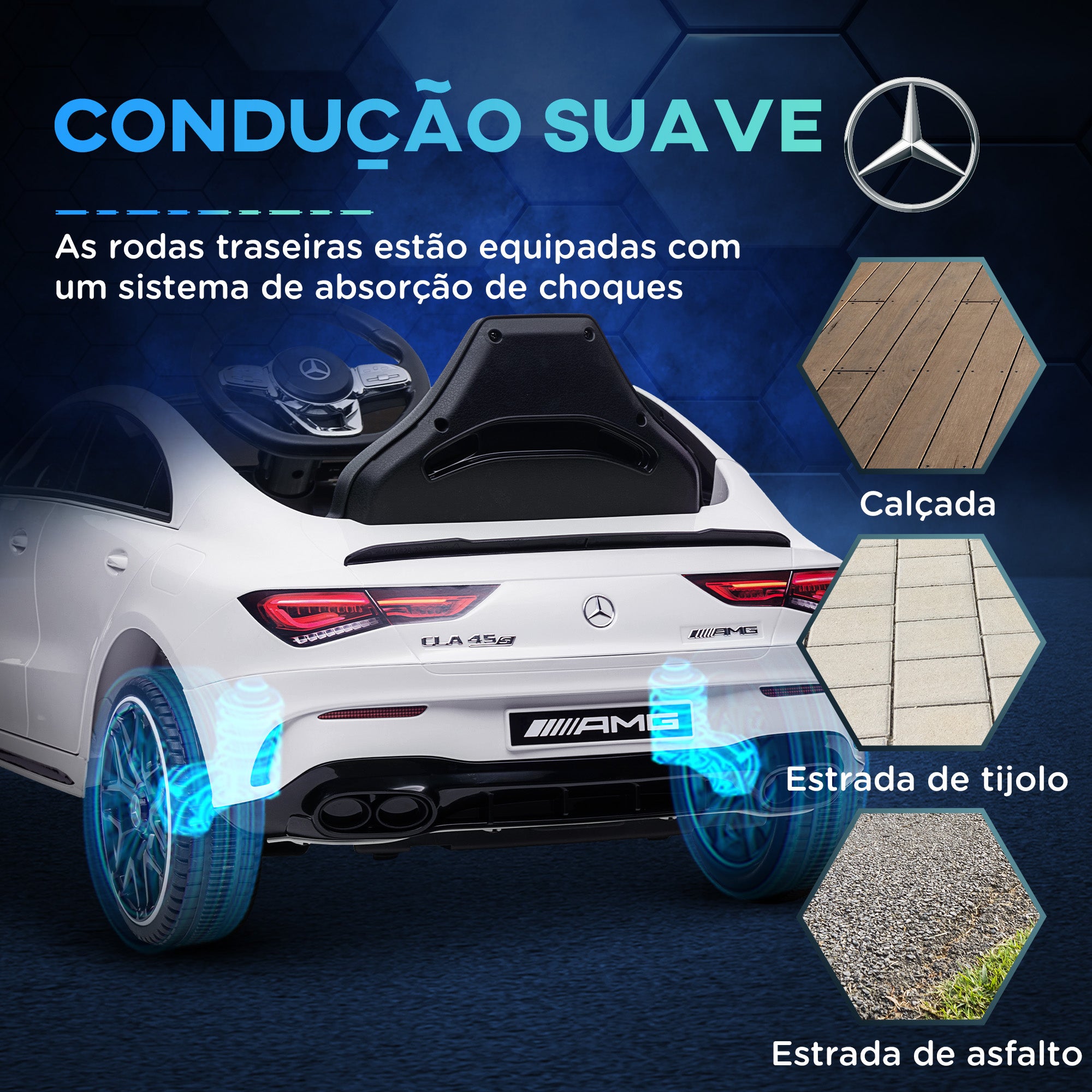 Carro Elétrico Infantil 110x61x45 cm Branco