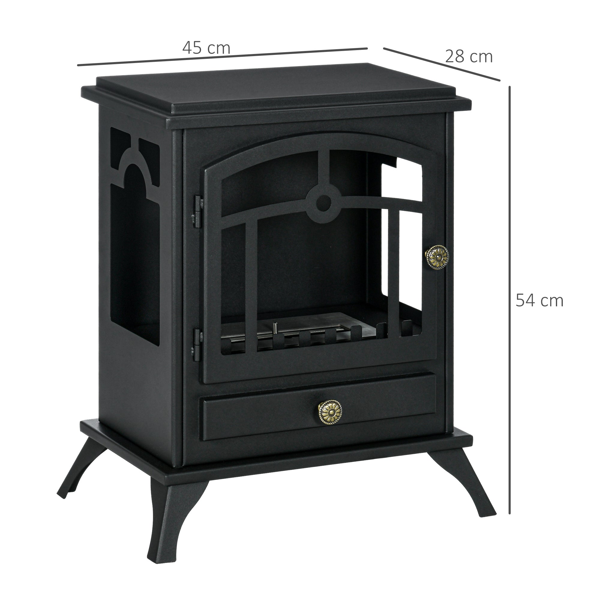 Lareira de Bioetanol Pé 45x28x54 cm Preto