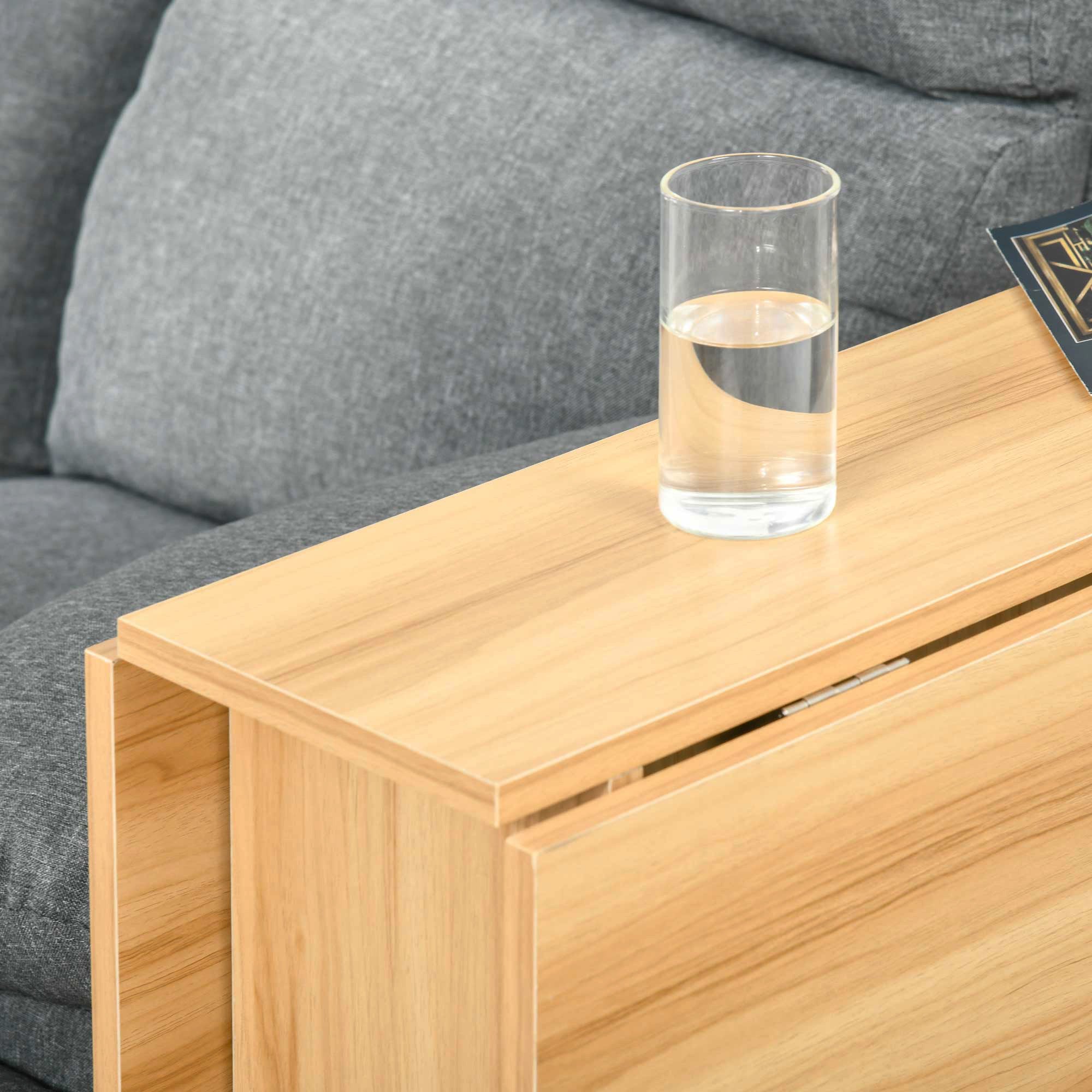 Mesa de Sala de Jantar Dobrável com Rodas 140x80x74cm Cor de Madeira Natural