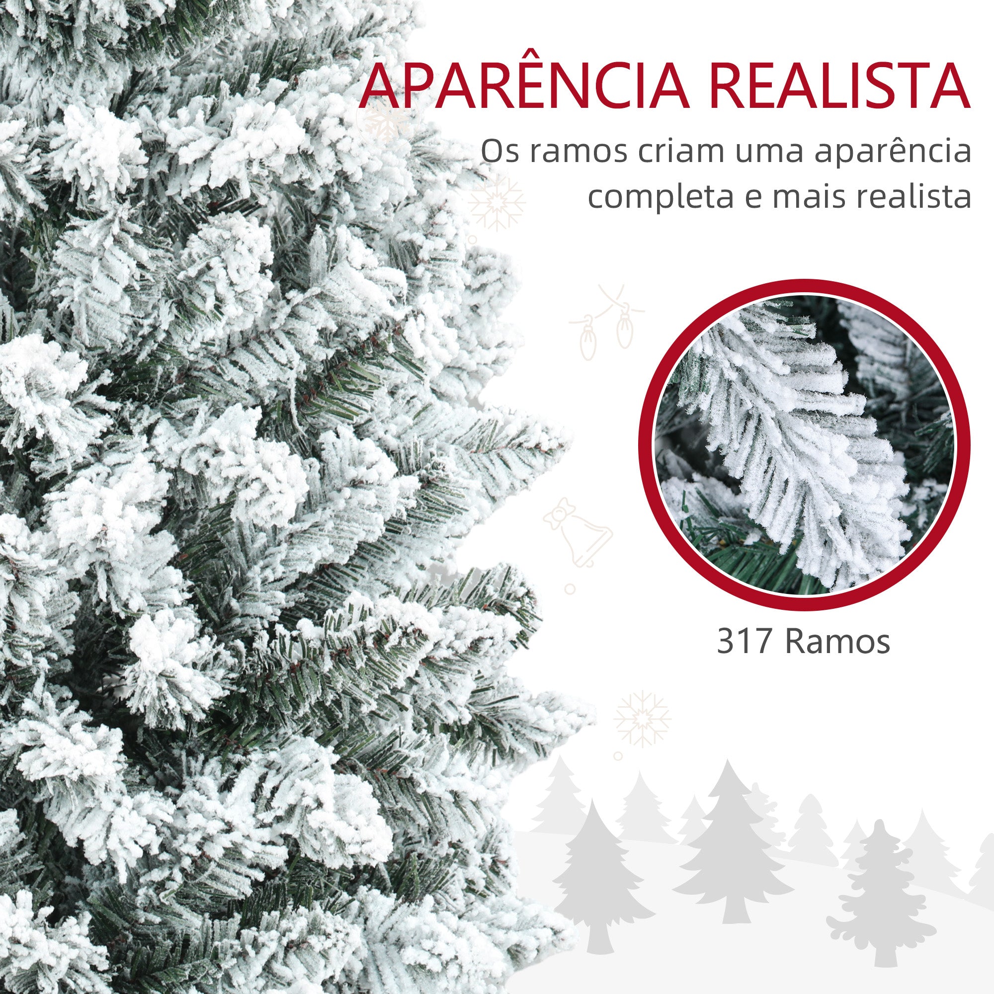 Árvore de Natal Artificial 150 cm Verde Coberta de Neve