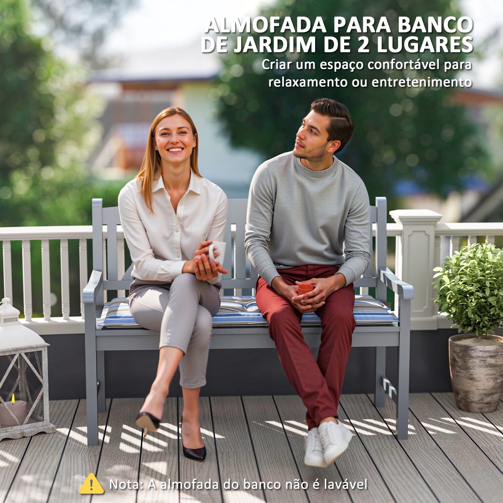 Almofadas para Banco de Jardim 120x50x5 cm Multicor