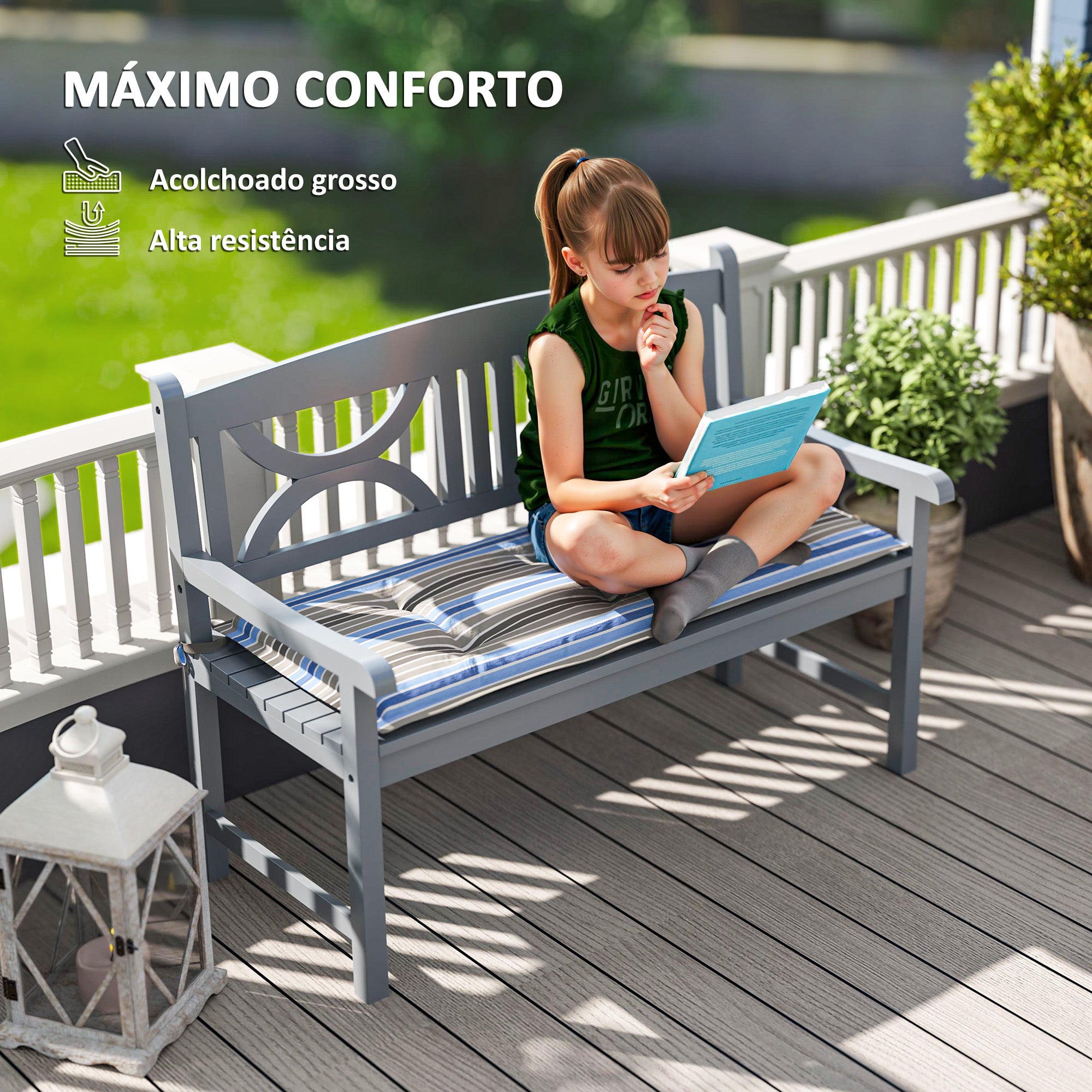 Almofadas para Banco de Jardim 120x50x5 cm Multicor