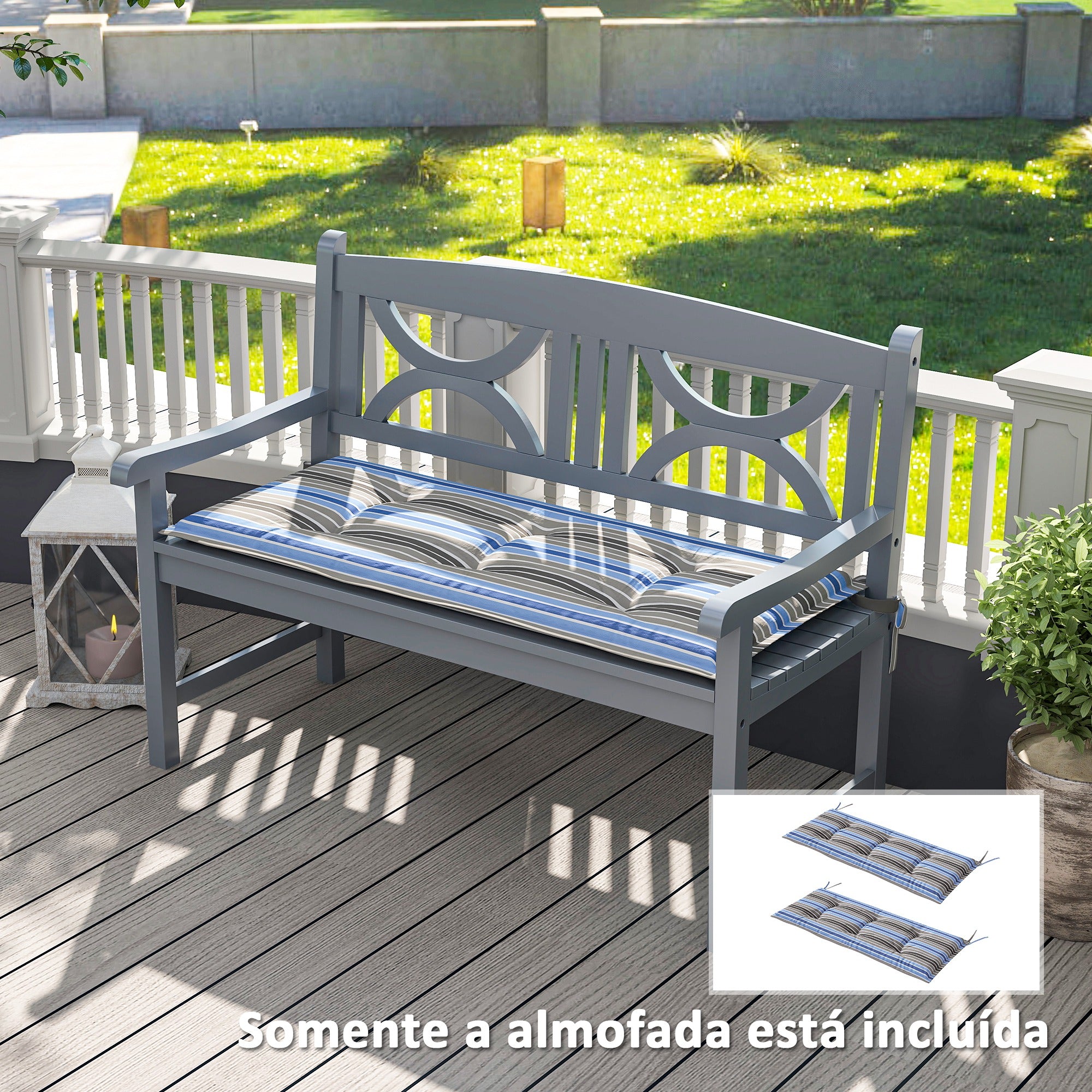 Almofadas para Banco de Jardim 120x50x5 cm Multicor