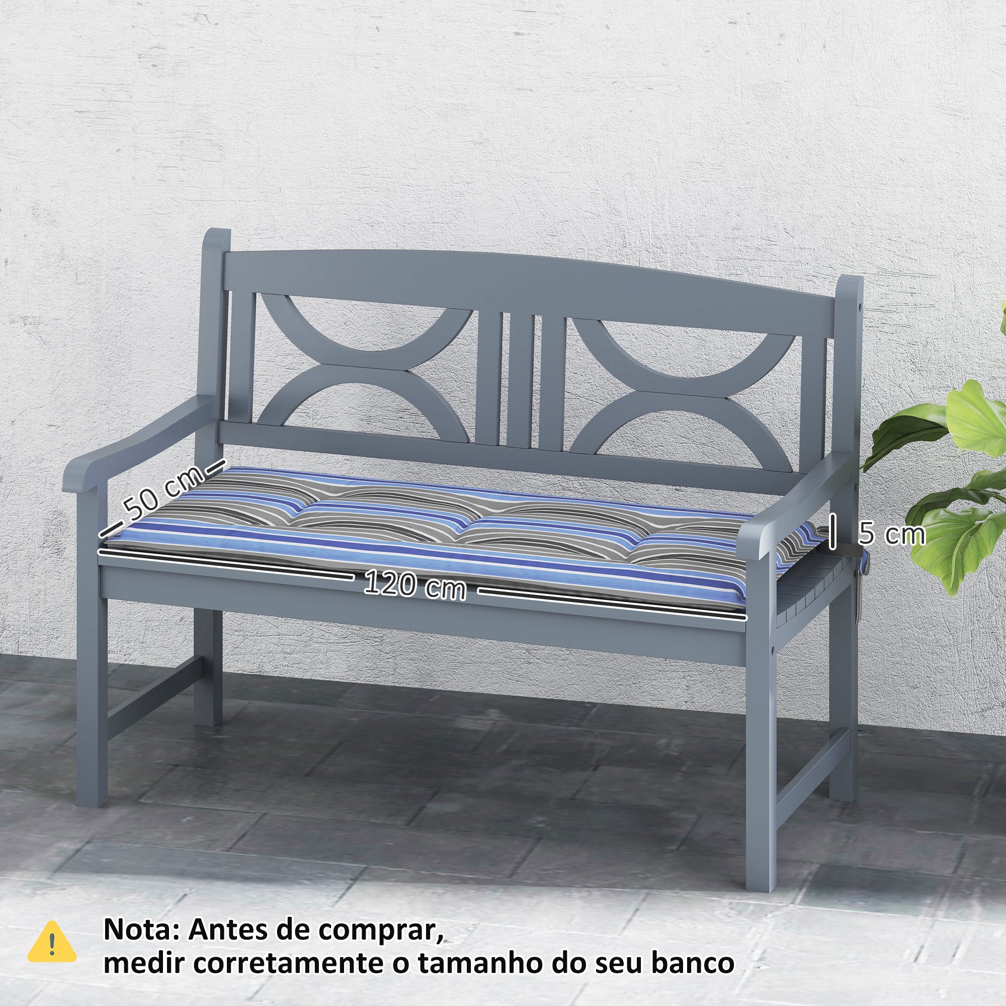 Almofadas para Banco de Jardim 120x50x5 cm Multicor