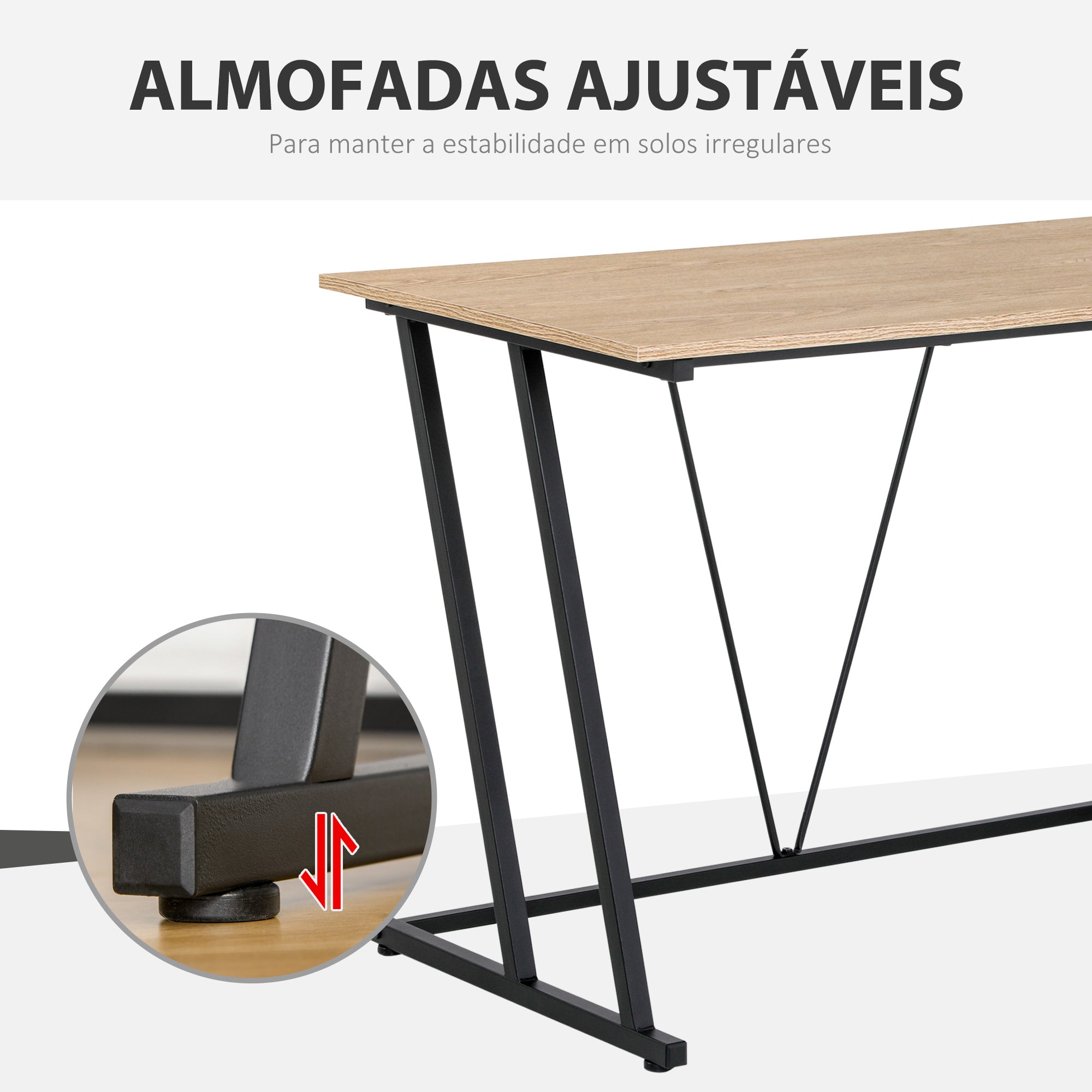Secretária Mesa de Computador 120x60x75 cm Madeira e Preto - Estilo Moderno para Escritório