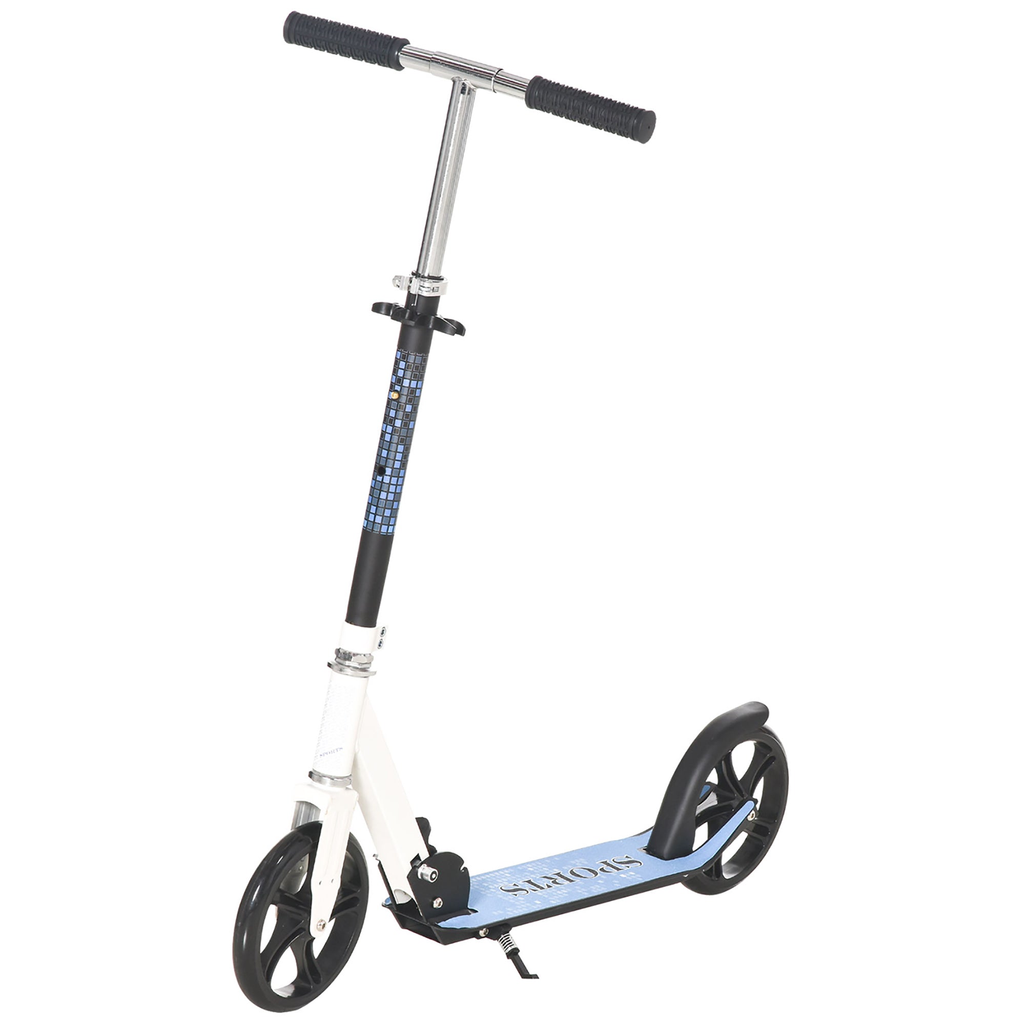 Trotinete Dobrável Branca 84x34x(84-94)cm para Crianças e Adultos