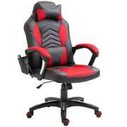 Cadeira de Escritório Ergonómica com Massagem e Aquecimento - 68x69x108-117cm - Preto e Vermelho