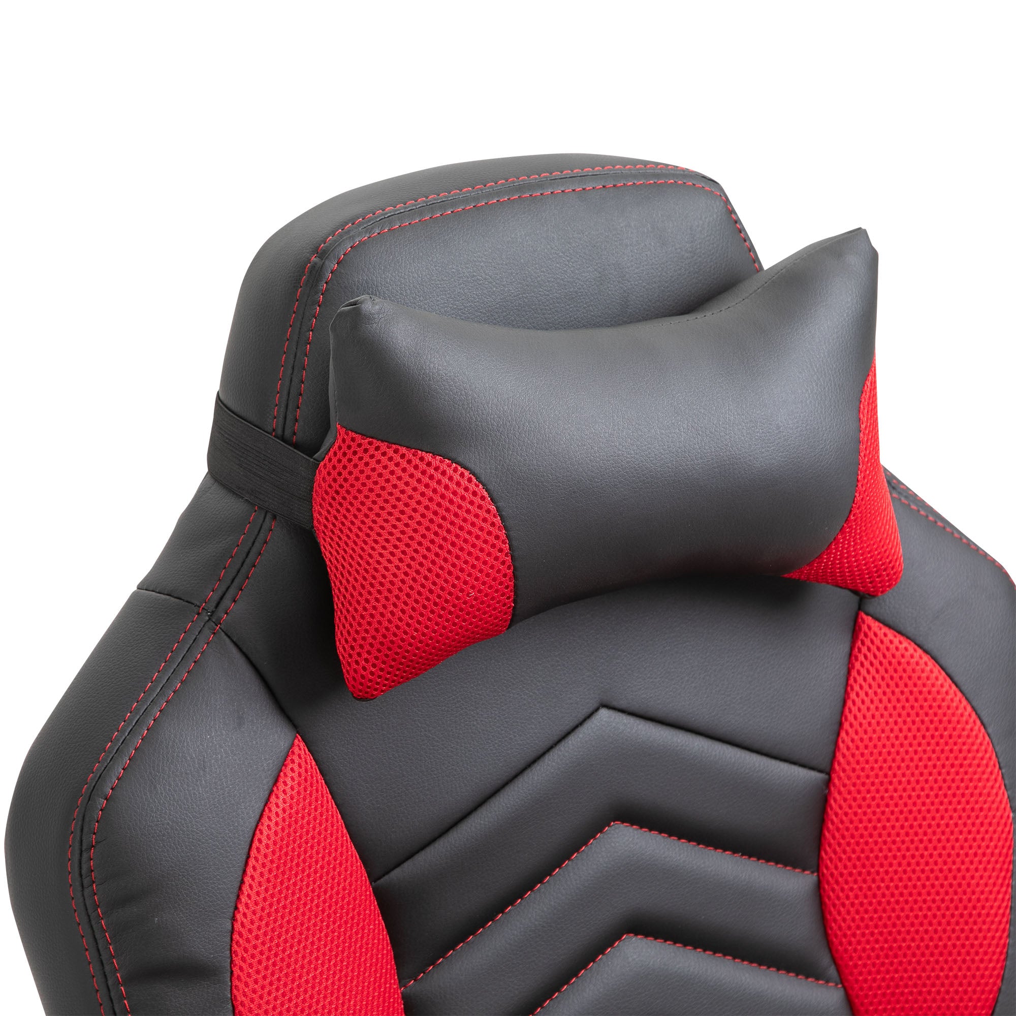Cadeira de Escritório Ergonómica com Massagem e Aquecimento - 68x69x108-117cm - Preto e Vermelho