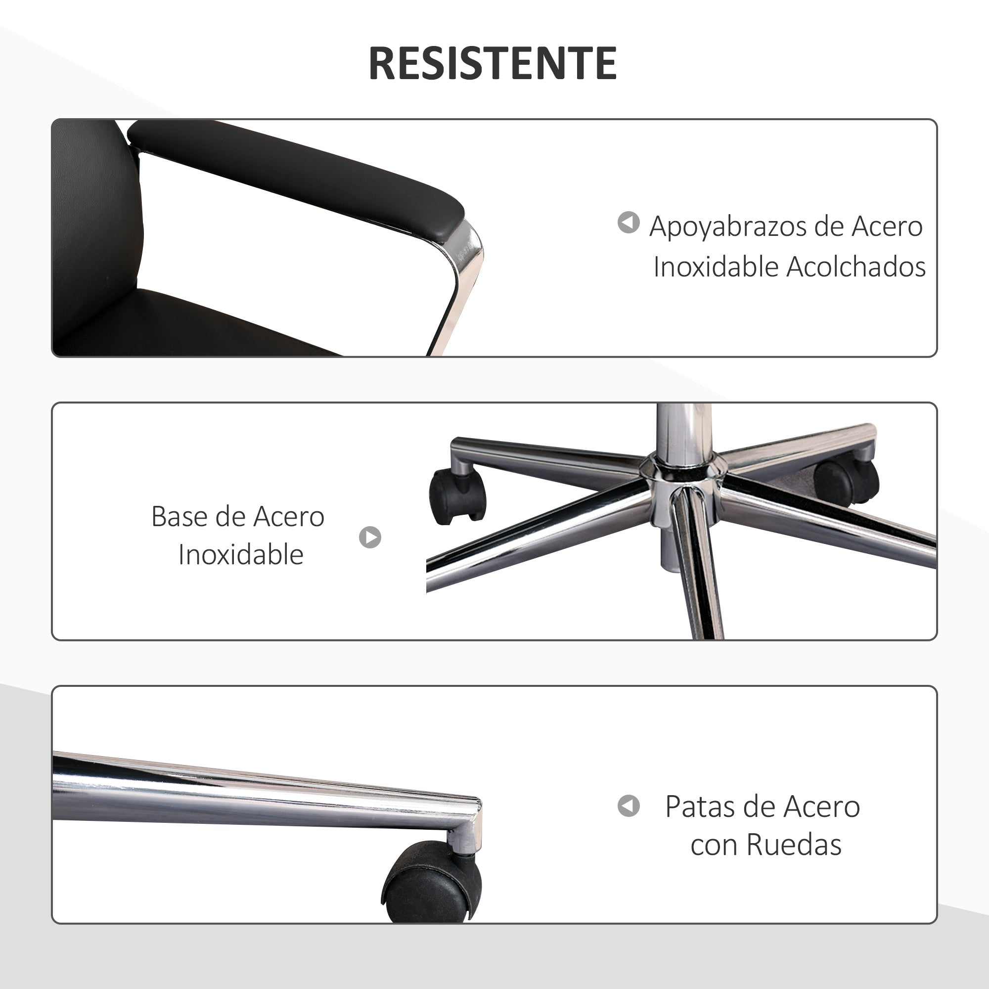 Cadeira de Escritório Ergonômica Ajustável em Altura - 63x64x118.5-128 cm - Black