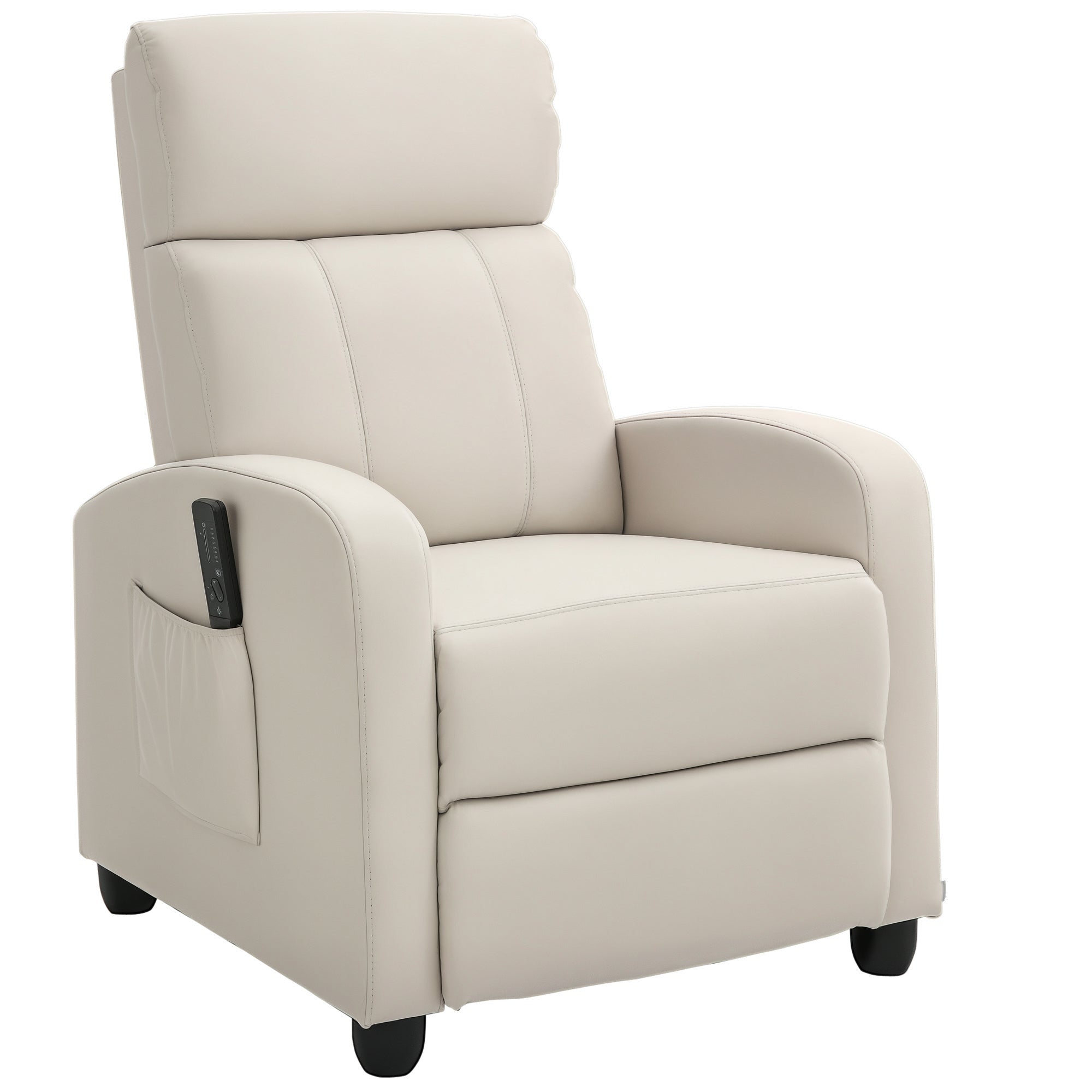 Poltrona de Massagem Relax Reclinável 68x88x98 cm - Cor Creme