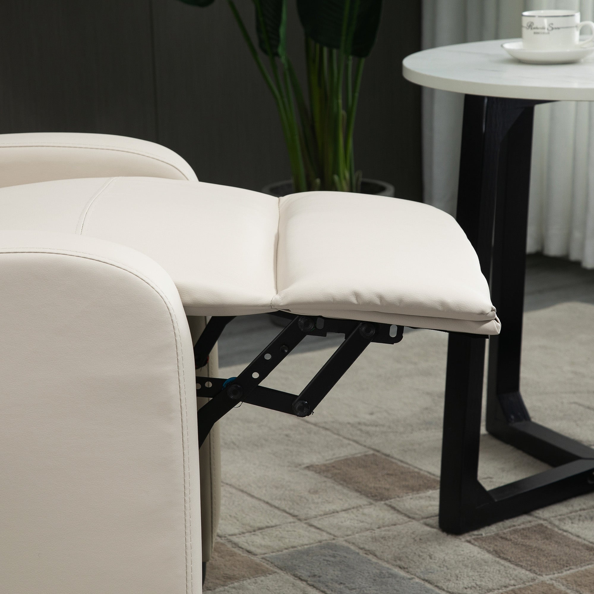 Poltrona de Massagem Relax Reclinável 68x88x98 cm - Cor Creme