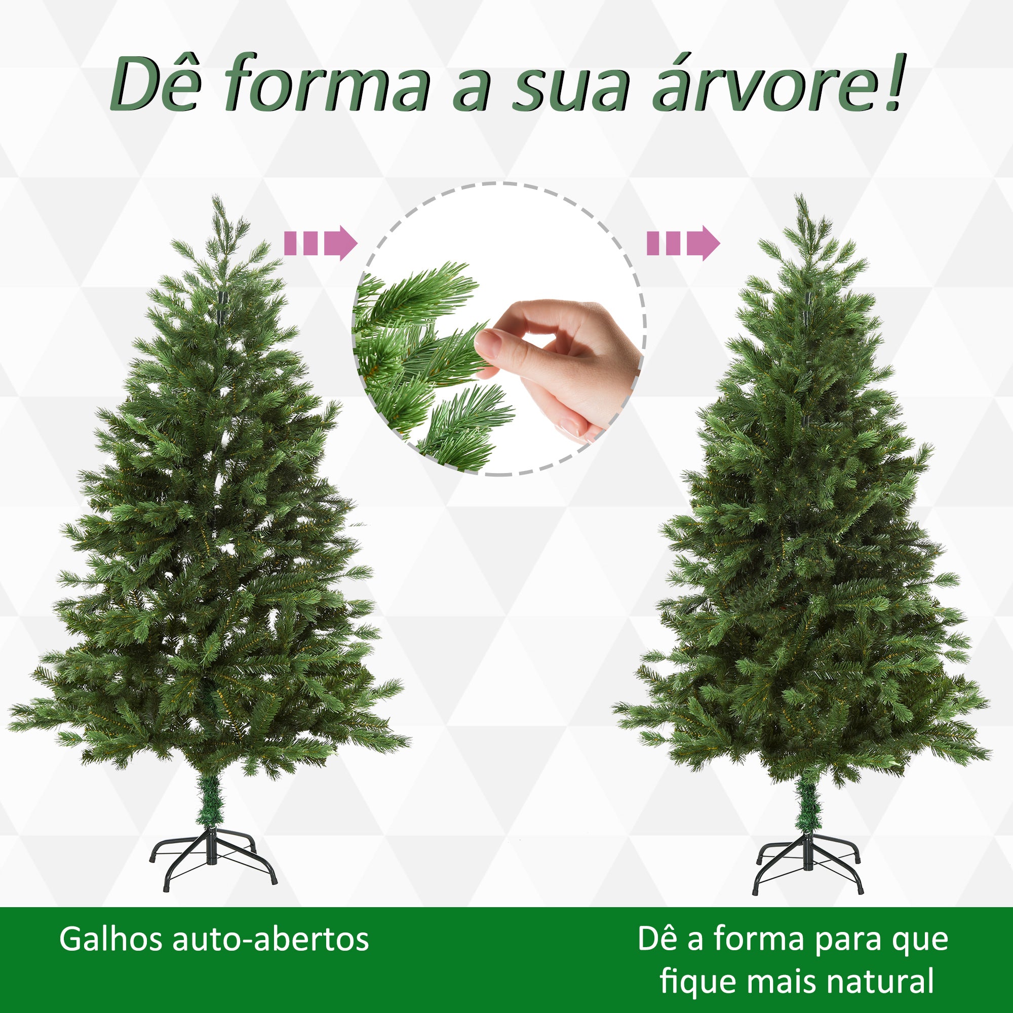 Árvore de Natal Artificial 934 Galhos Ø105x210cm Verde
