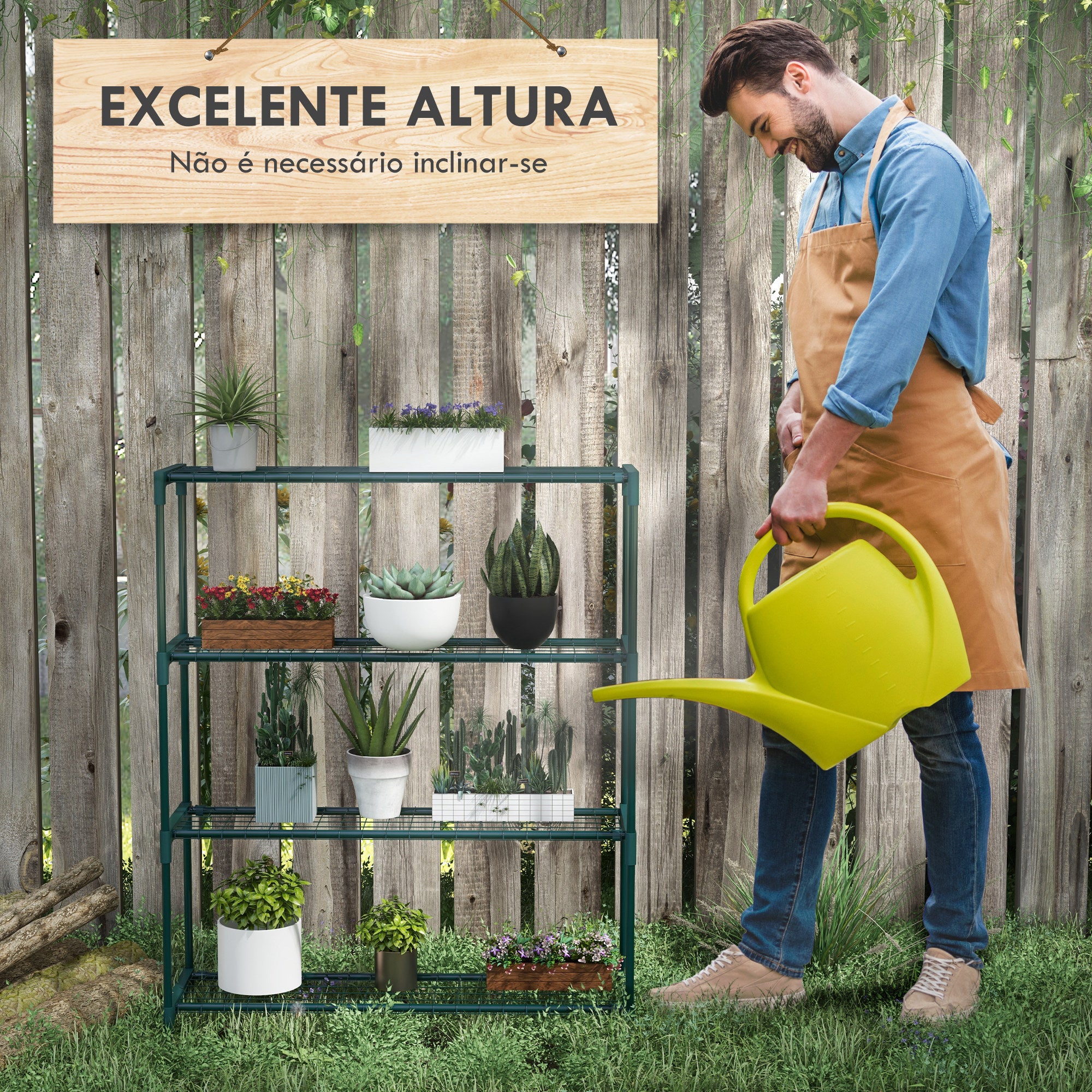 Suporte para Plantas de 4 Níveis 89x28x107 cm Verde Escuro