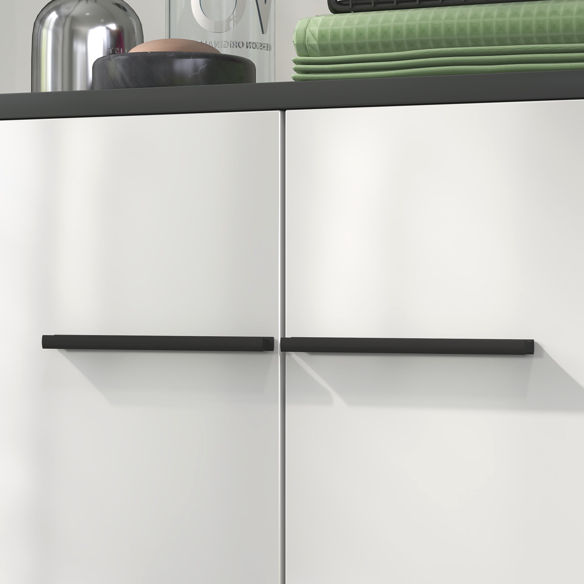 Armário Casa de Banho Móvel Auxiliar 60x34x94 cm Branco e Preto