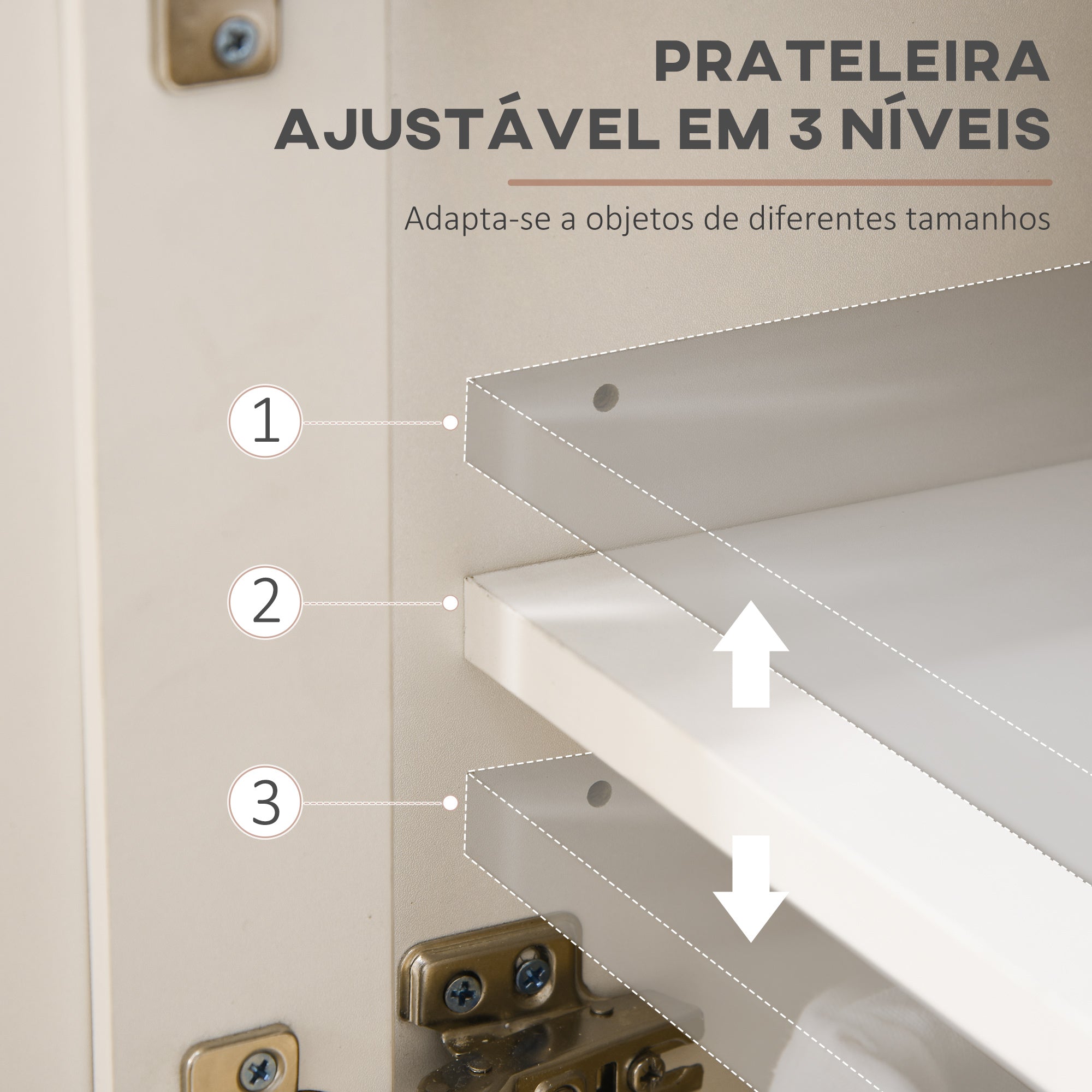 Aparador de Cozinha 117x35x80 cm Branco e Madeira