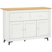 Aparador de Cozinha 117x35x80 cm Branco e Madeira