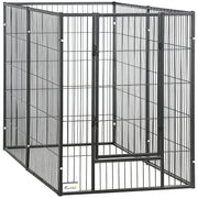 Parque para Cães de 6 Painéis em Metal Ajustável 82,5-150x79x101 cm - Cor Preto