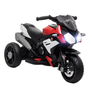 Triciclo Elétrico Infantil com 3 Rodas 86x42x52cm em Preto e Vermelho