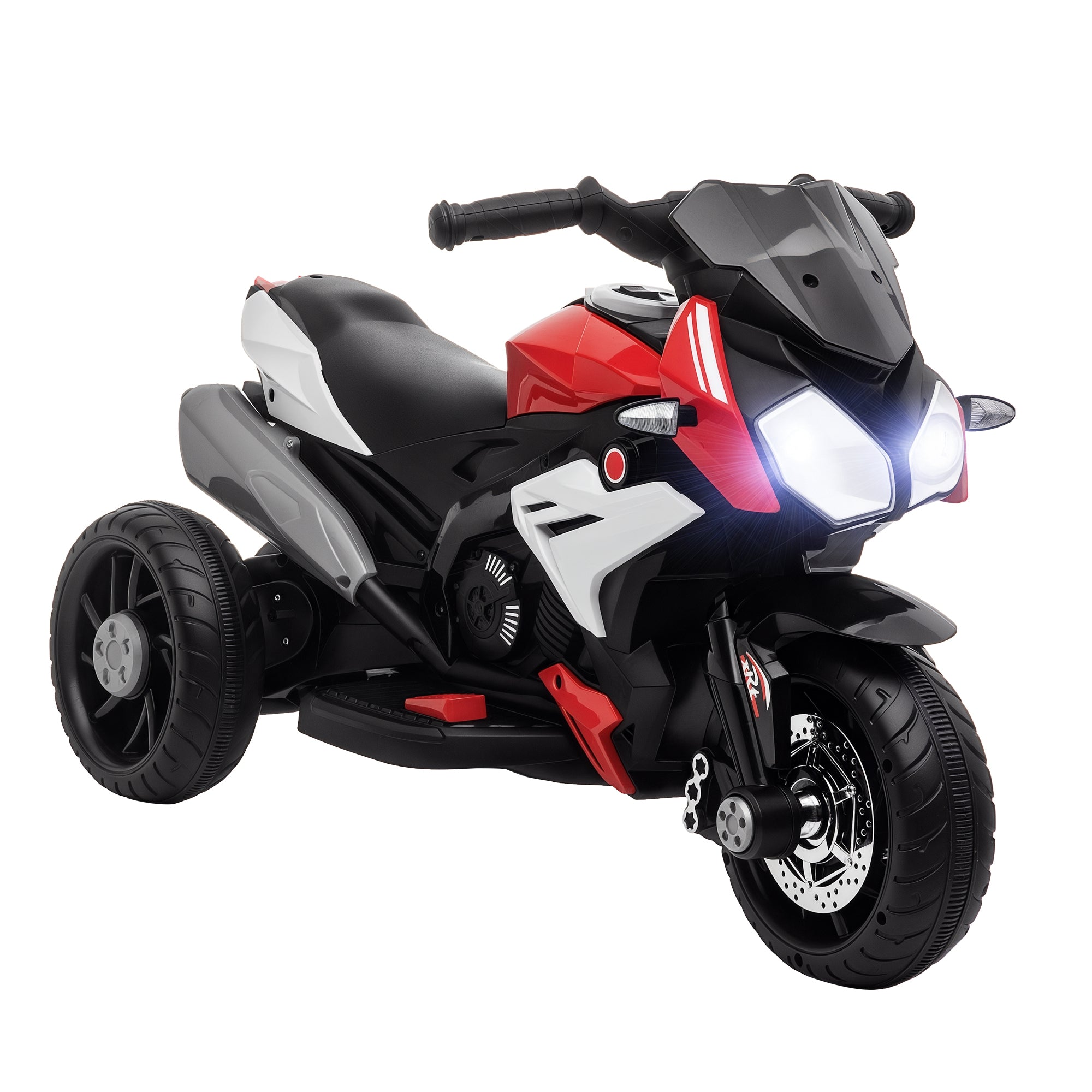 Triciclo Elétrico Infantil com 3 Rodas 86x42x52cm em Preto e Vermelho