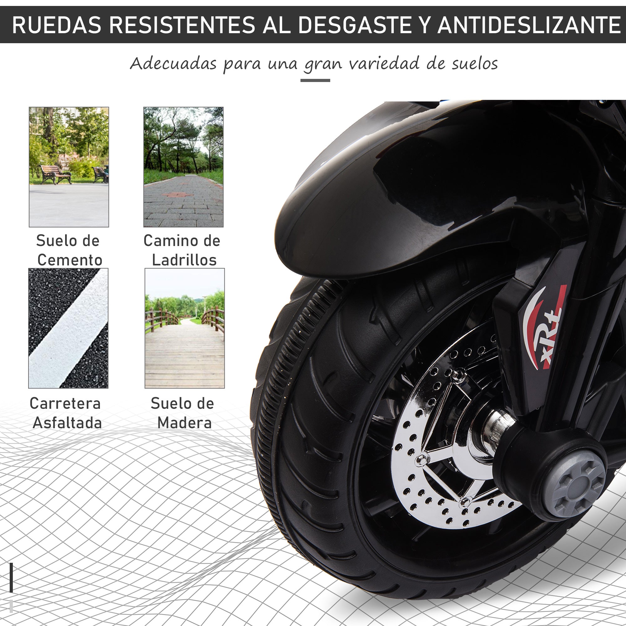 Triciclo Elétrico Infantil com 3 Rodas 86x42x52cm em Preto e Vermelho