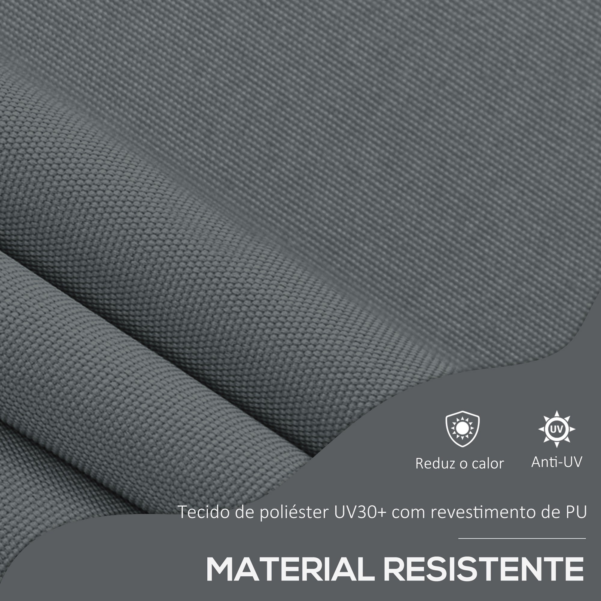 Toldo Manual Retrátil com Manivela 200x120x210-300 cm Cinza Escuro