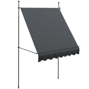 Toldo Manual Retrátil com Manivela 200x120x210-300 cm Cinza Escuro