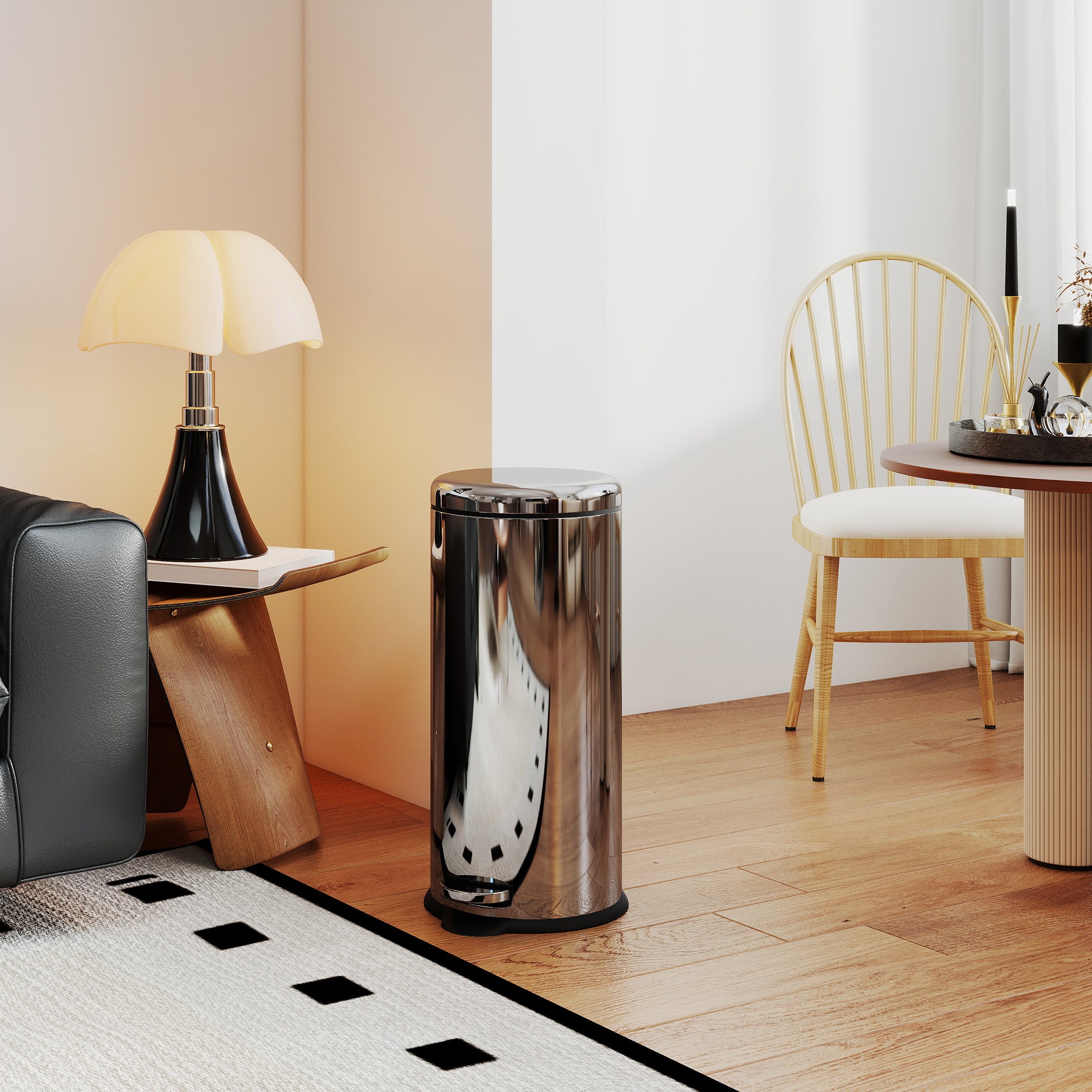 Balde de Lixo 30L Prata Ø29,2x62,9 cm - Design Elegante e Funcional