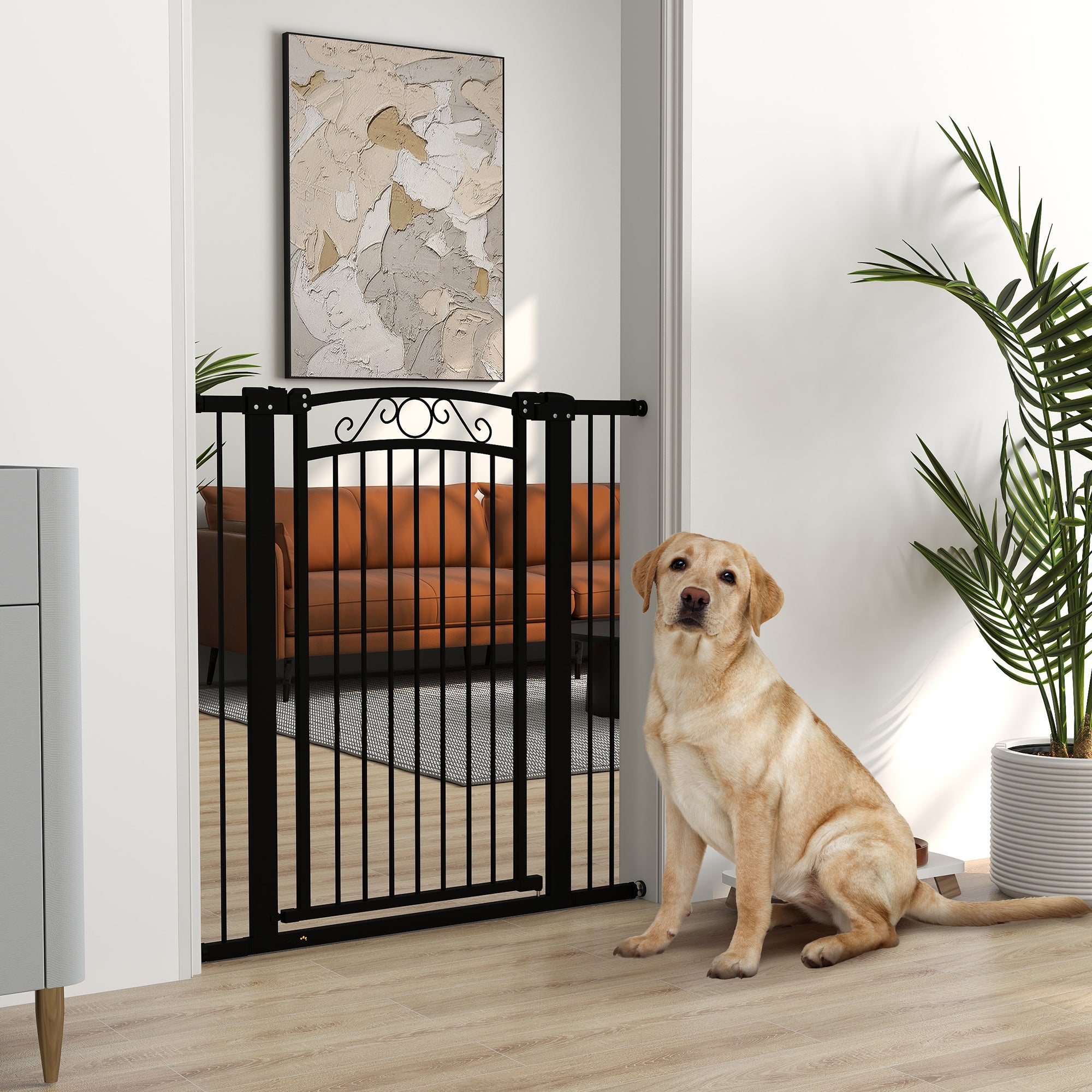 Barreira de Segurança Extensível para Cães - 76-102 cm - Preto