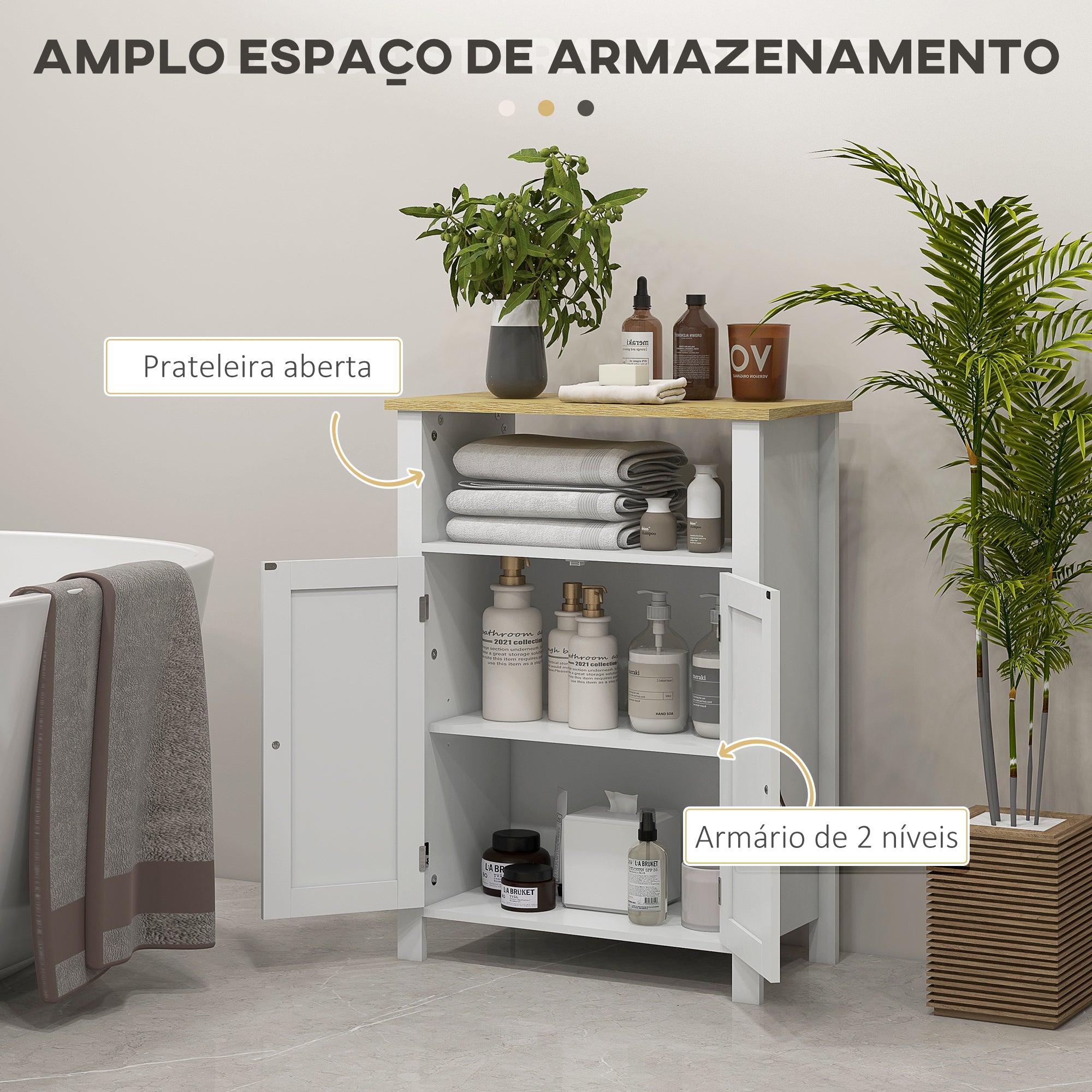 Móvel Casa de Banho Moderno 60x30x80,5 cm - Branco