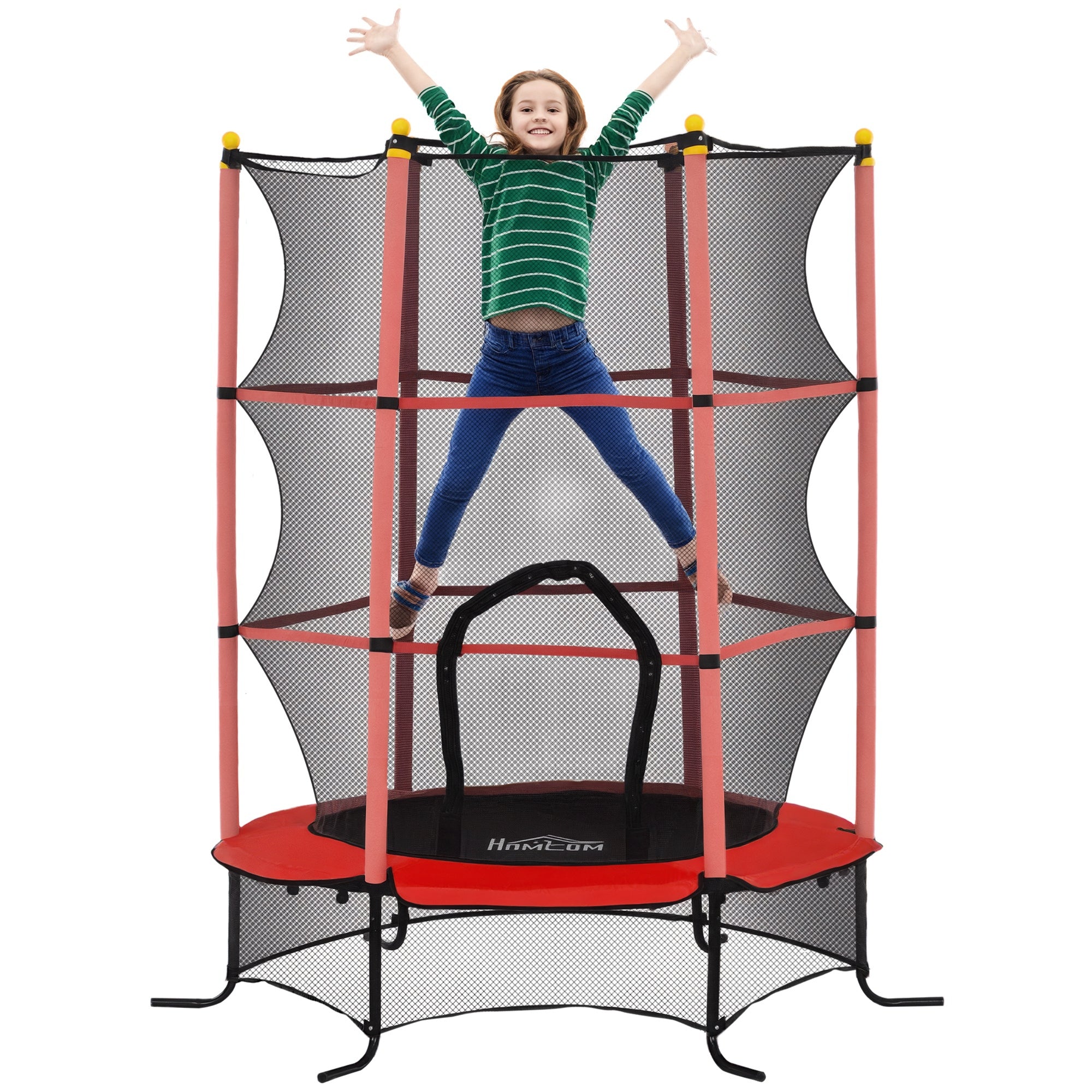 Trampolim Infantil Vermelho Ø163x190 cm com Rede de Segurança