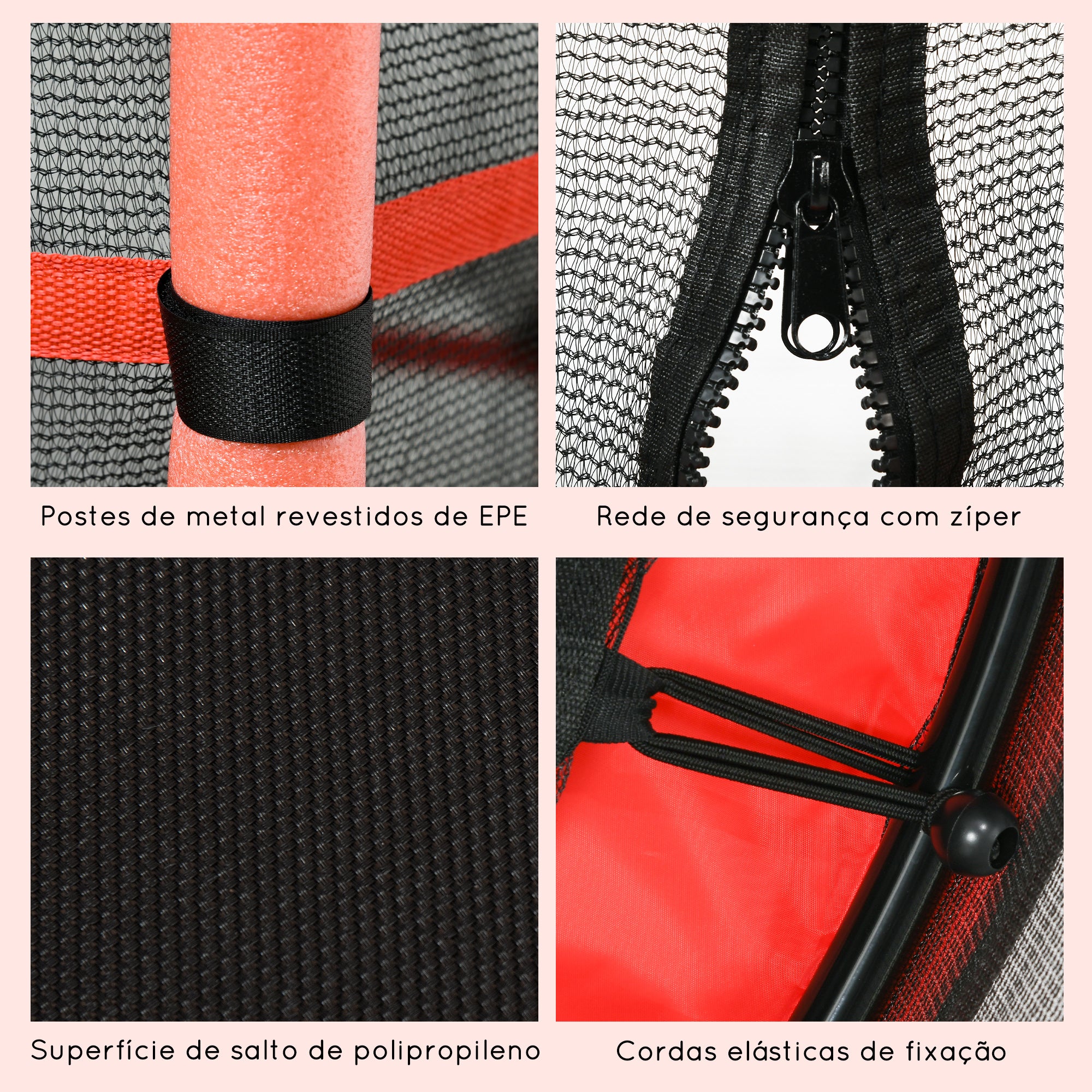 Trampolim Infantil Vermelho Ø163x190 cm com Rede de Segurança