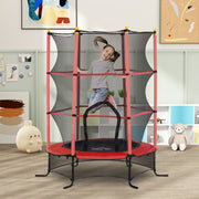 Trampolim Infantil – Ø163x190 cm – Vermelho – Aço tubular e Polipropileno