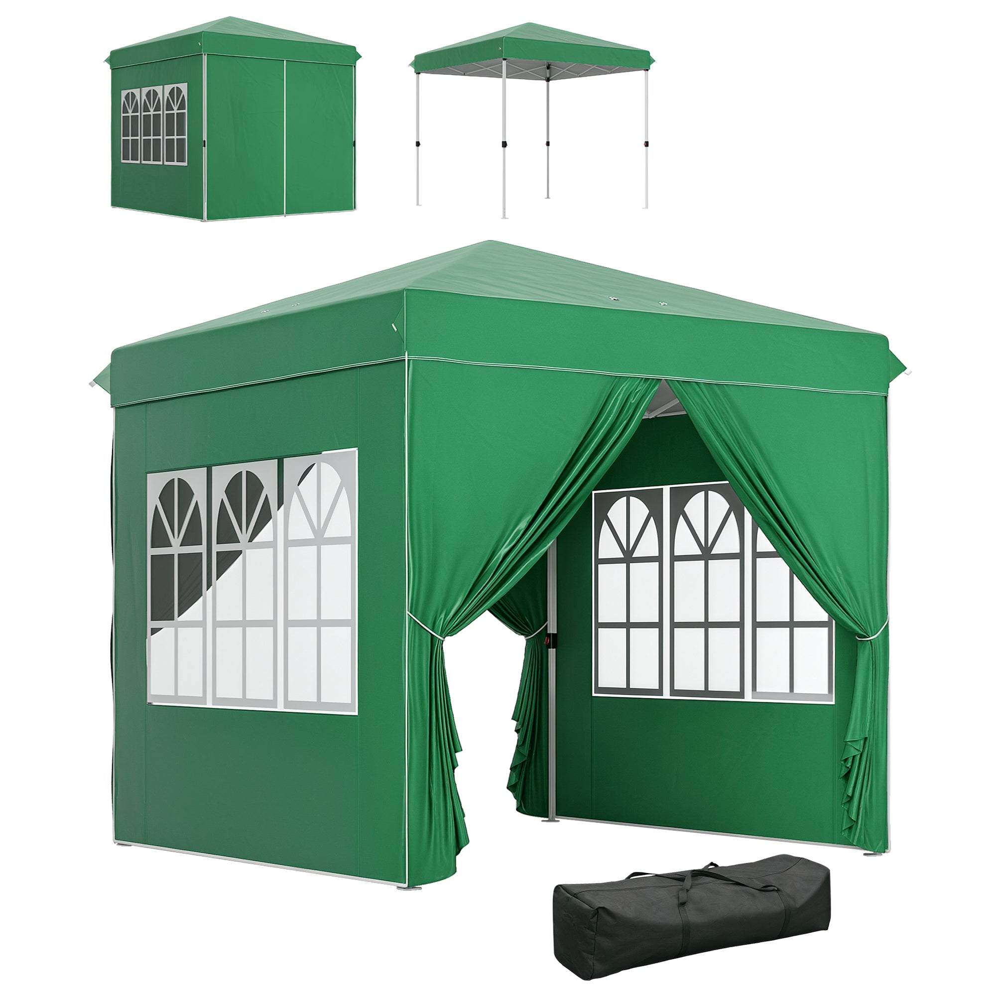 Tenda Dobrável Pop-Up 248x248x270 cm Verde
