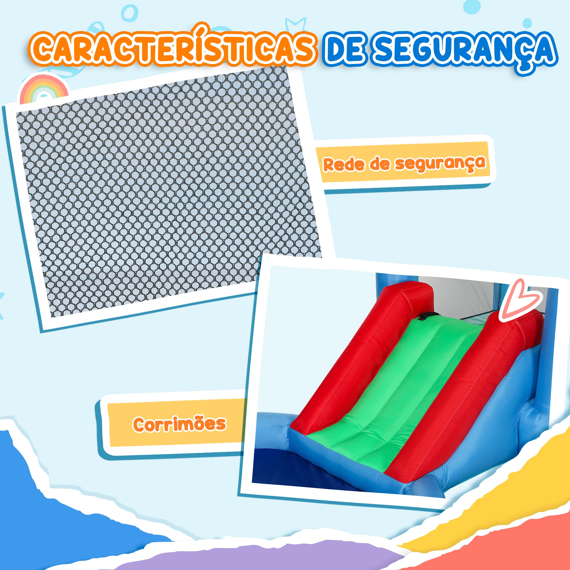 Castelo Insuflável Multicor 415x205x190 cm para Crianças - Diversão Garantida!