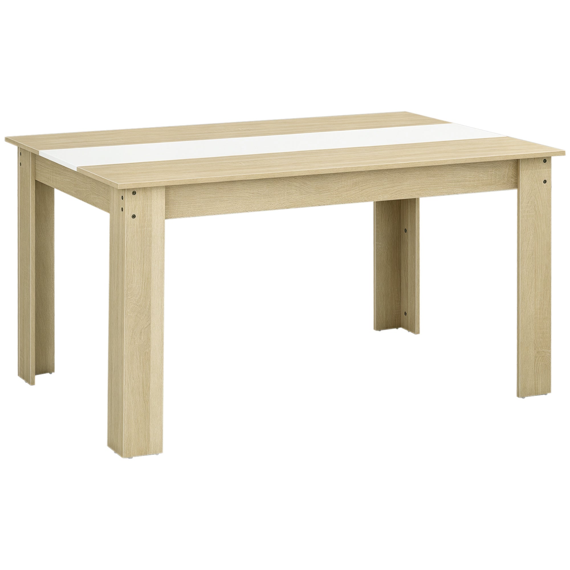 Mesa de Jantar Retangular 140x89,5x75 cm Carvalho e Branco