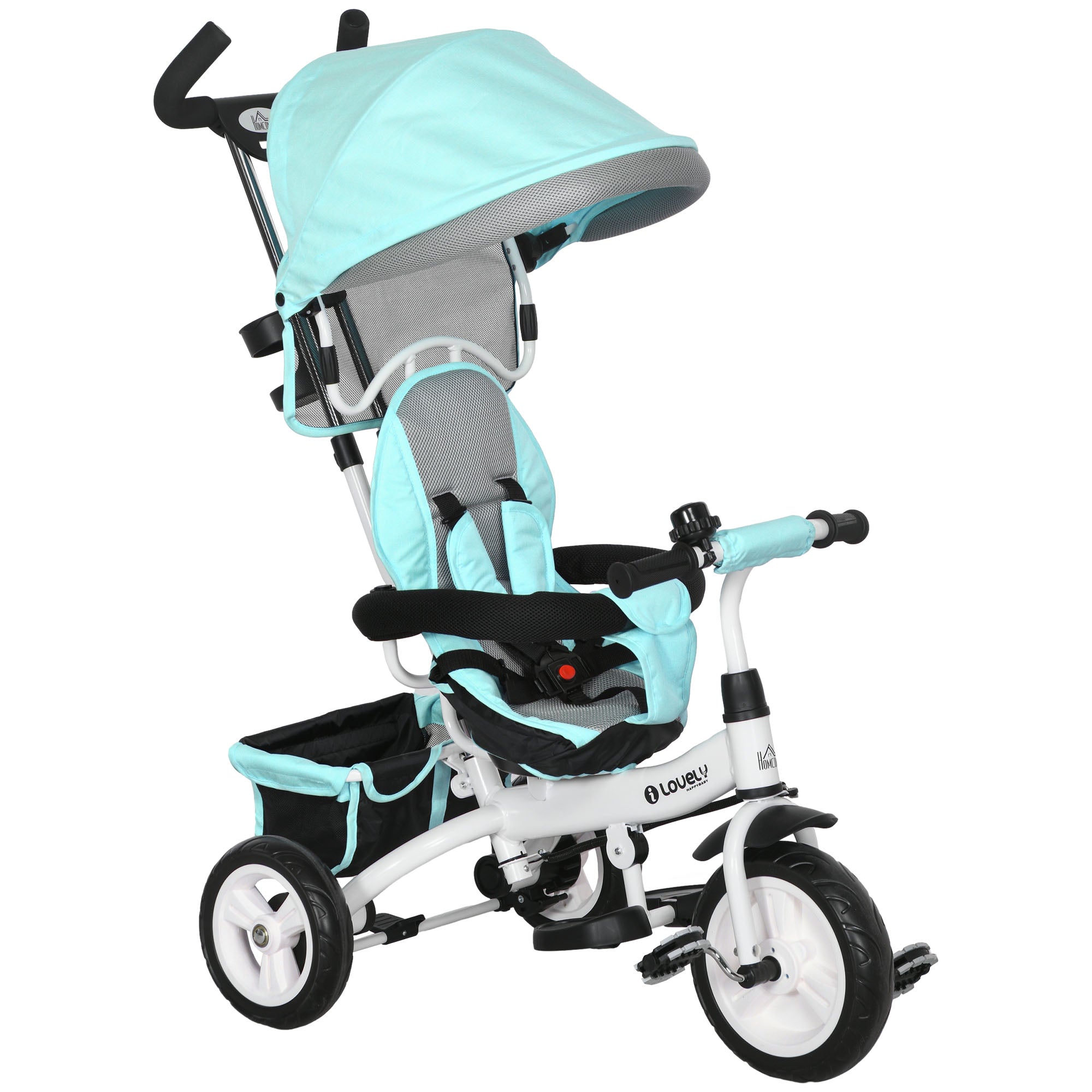 Triciclo Infantil 2 em 1 Verde Mint 95x50x106 cm