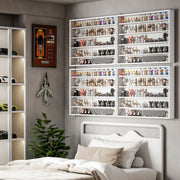 Vitrine de Parede com Prateleiras Ajustáveis e 2 Portas de Vidro 80x9,5x60cm Branco