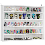 Vitrine de Parede com Prateleiras Ajustáveis e 2 Portas de Vidro 80x9,5x60cm Branco