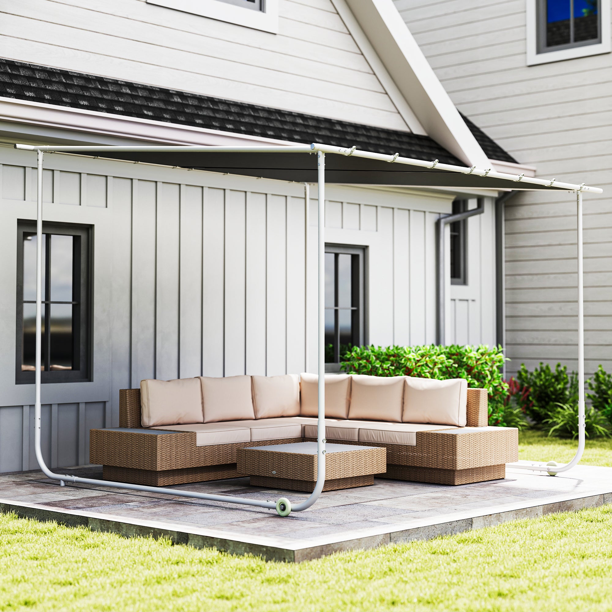 Pérgola de Jardim 302x302x220/250 cm Cinza Escuro