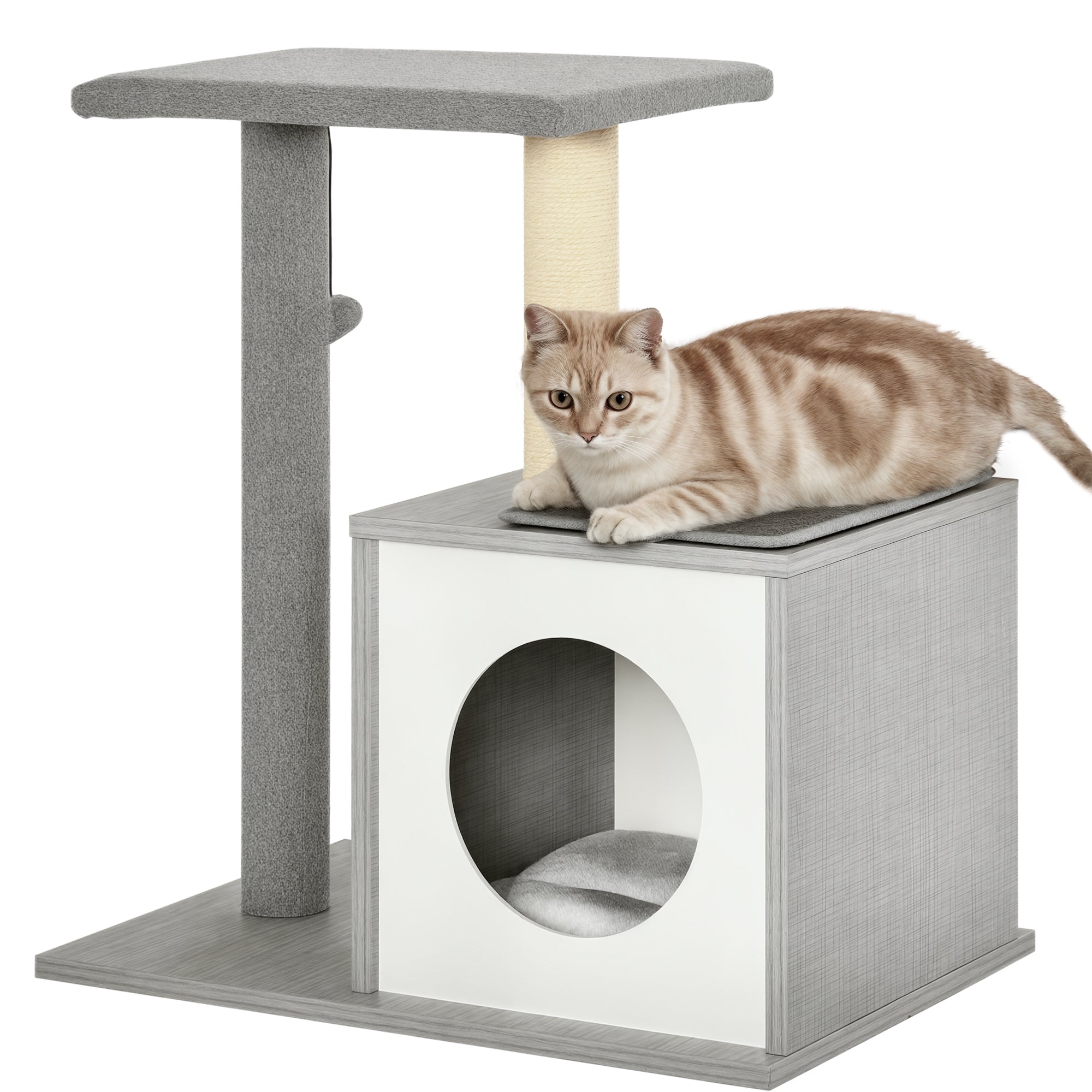 Arranhador para Gatos 59x39x62 cm Cinzento