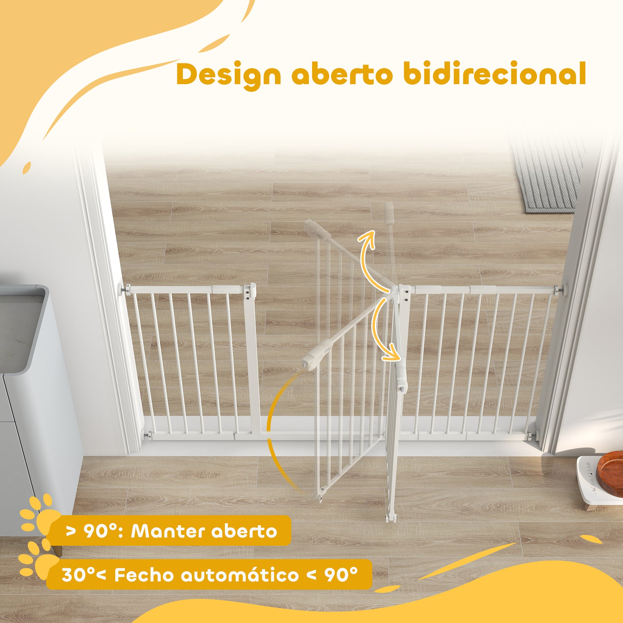 Barreira de Segurança Extensível 74-147,5x76,2 cm Branco