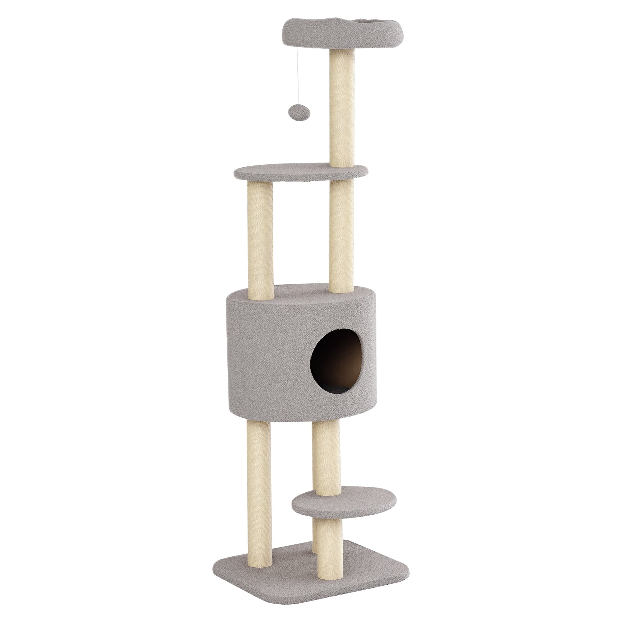 Arranhador para Gatos Altura 148 cm Cinzento