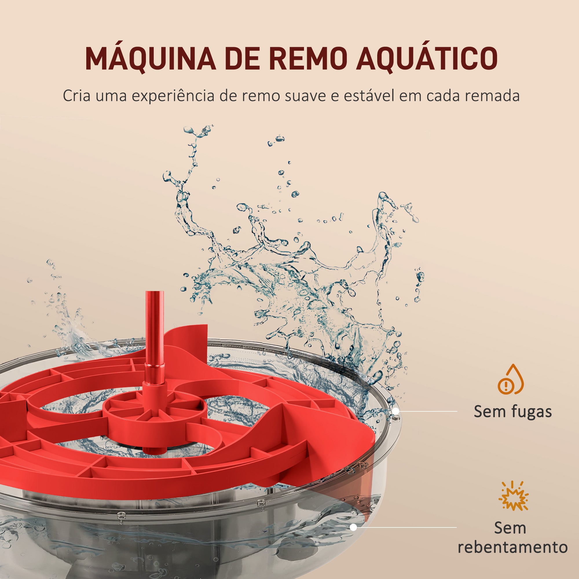 Máquina de Remo com 6 Níveis de Resistência - Preto 190x50x65 cm