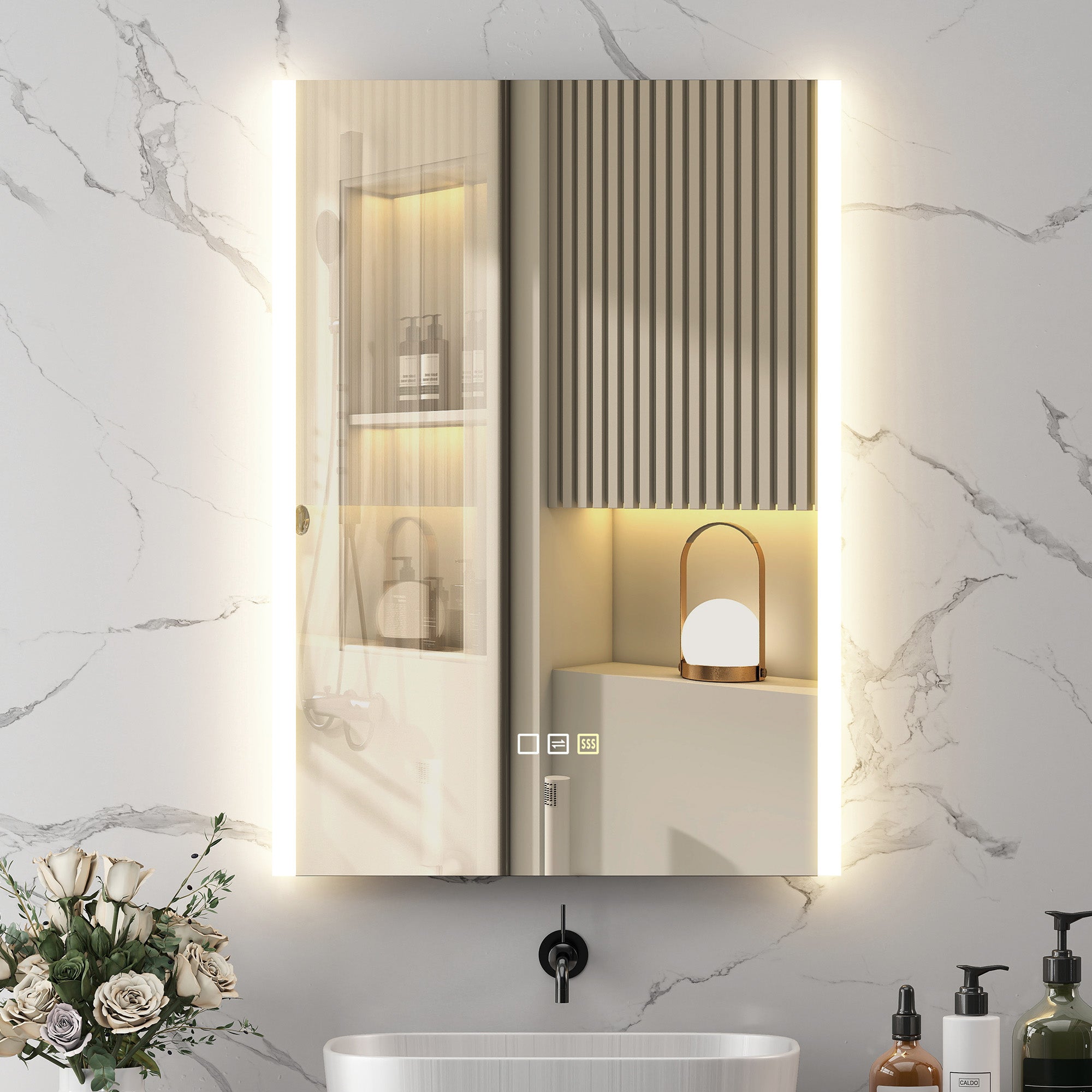 Espelho de Casa de Banho LED 70x50 cm Prata Antiembaciamento IP44