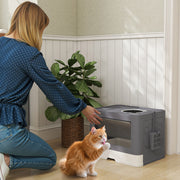 Caixa de Areia para Gatos 48,5x38x36,5 cm - Cinza Claro